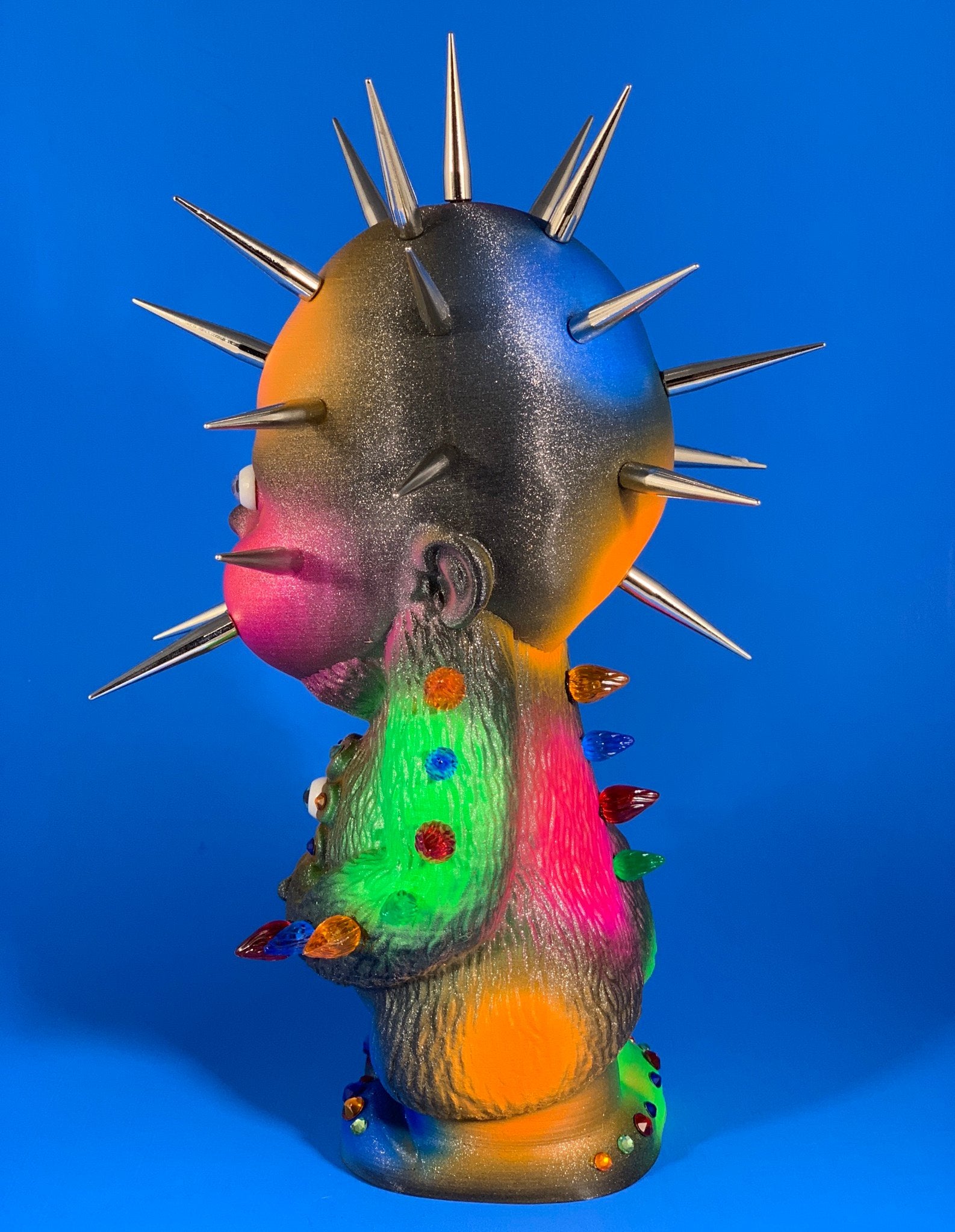Decked out Freak Head Monster with Florescent Spots