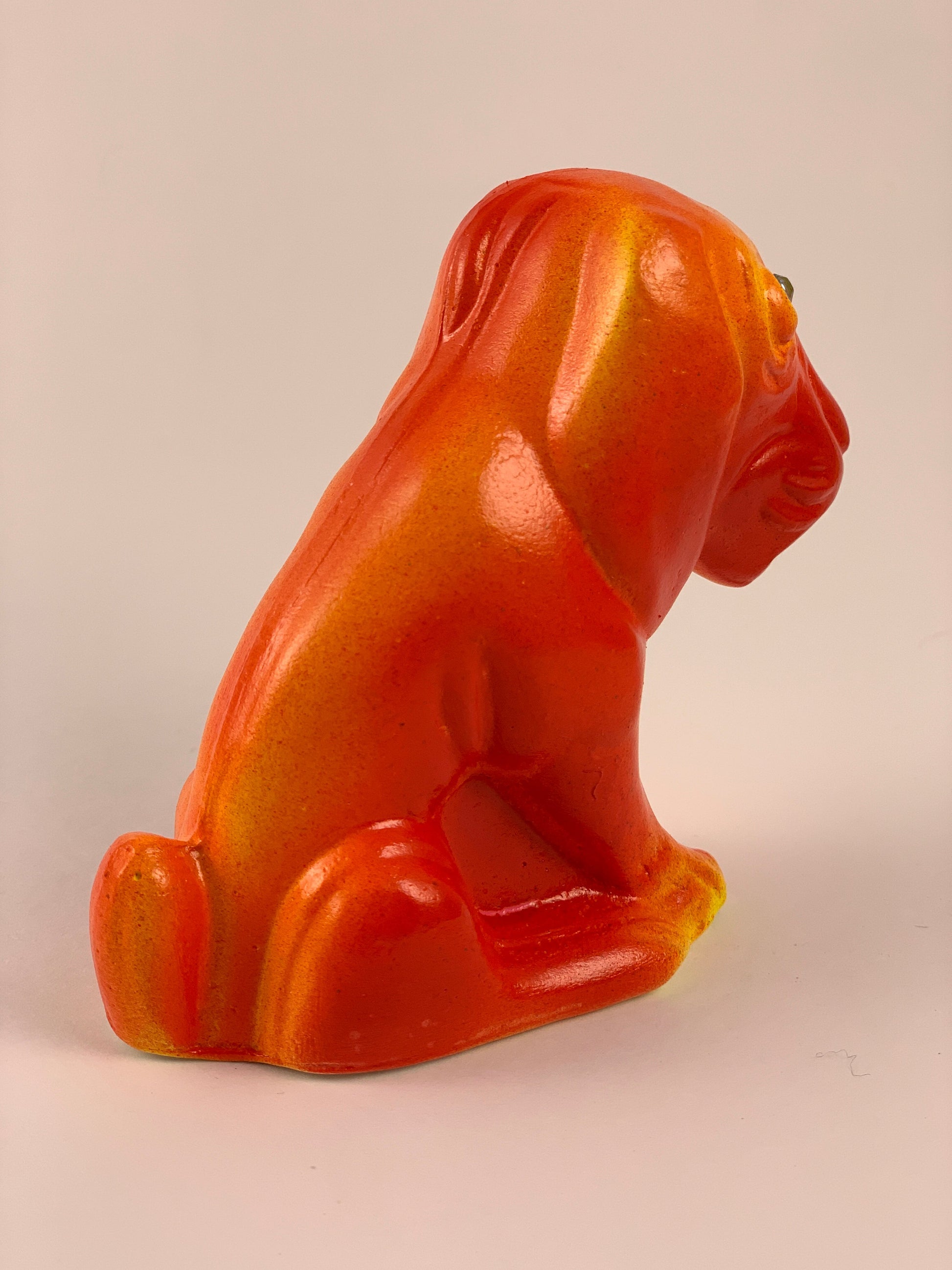 Mister Sad Dog Chalkware: Red, Orange and Yellow