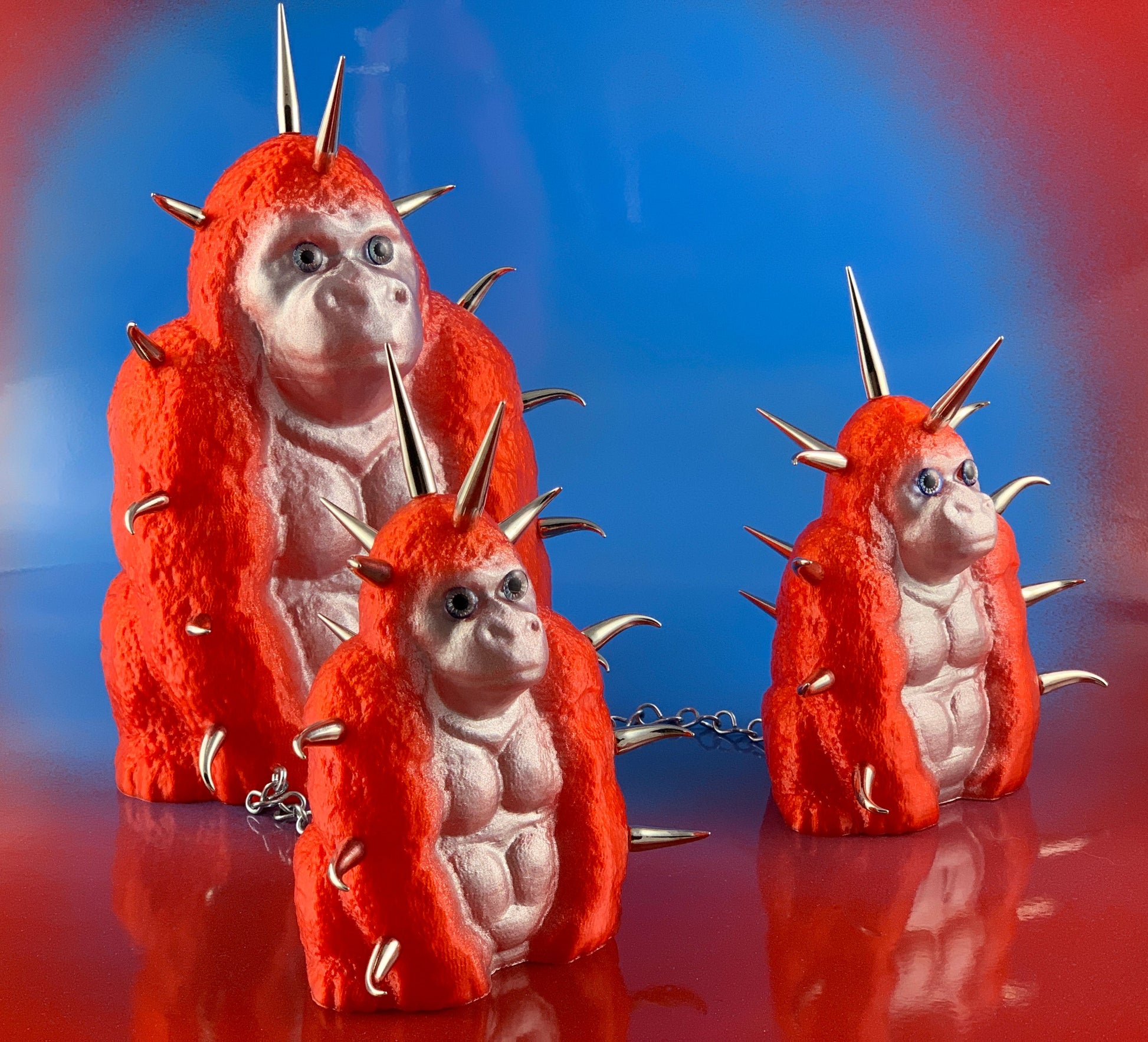 Red and Silver Chained Spike Apes