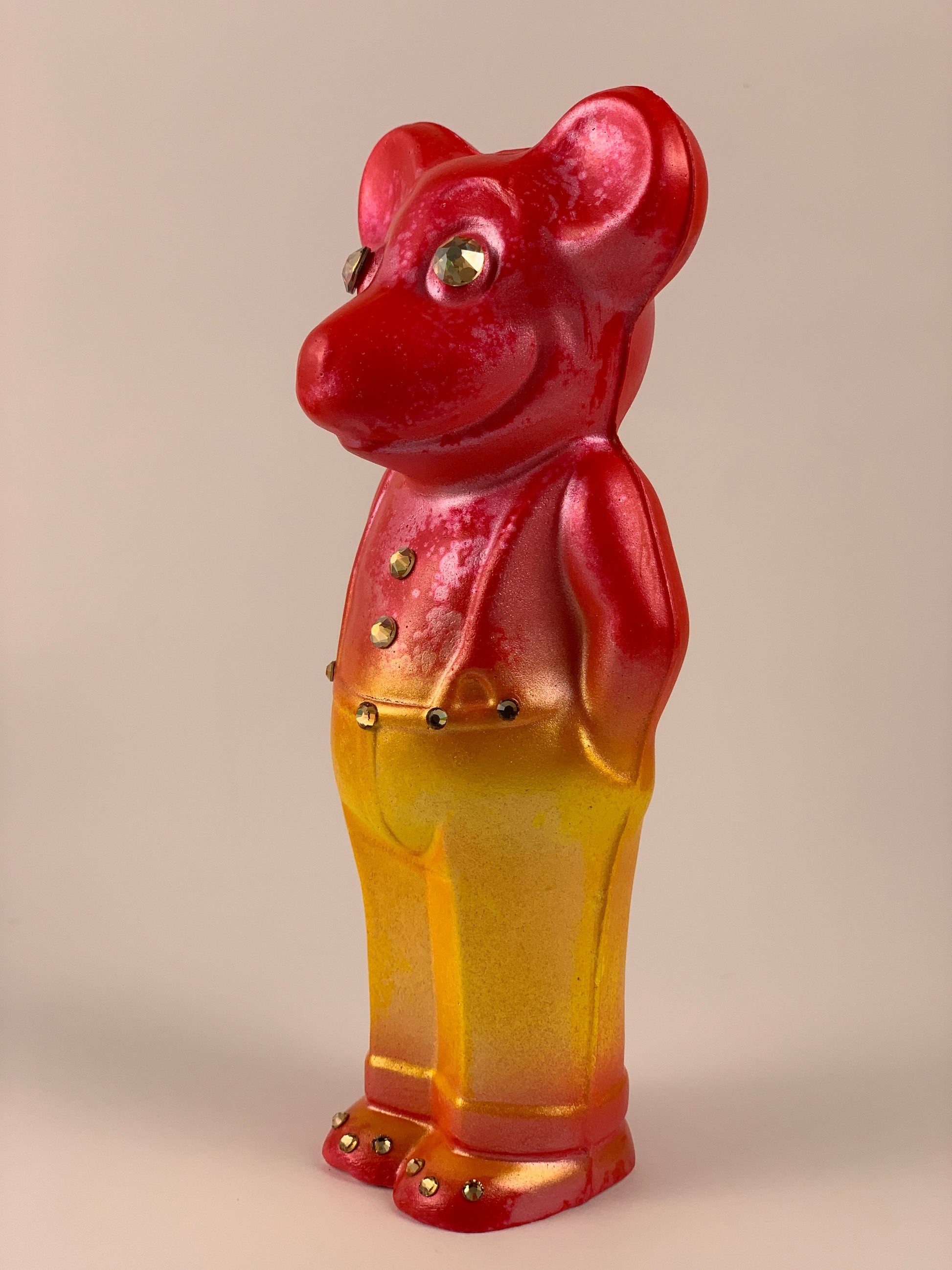Mister Mouse Chalkware: Pearlescent Red and Yellow