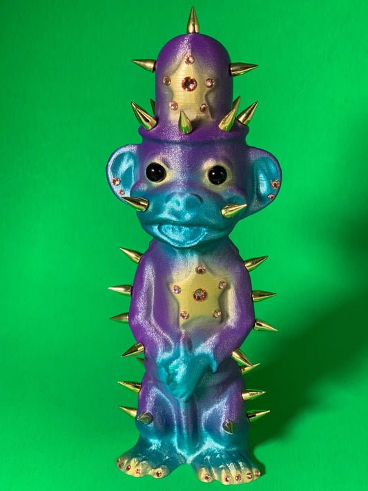 Flashy Monkey Cop: Teal, Purple and Gold