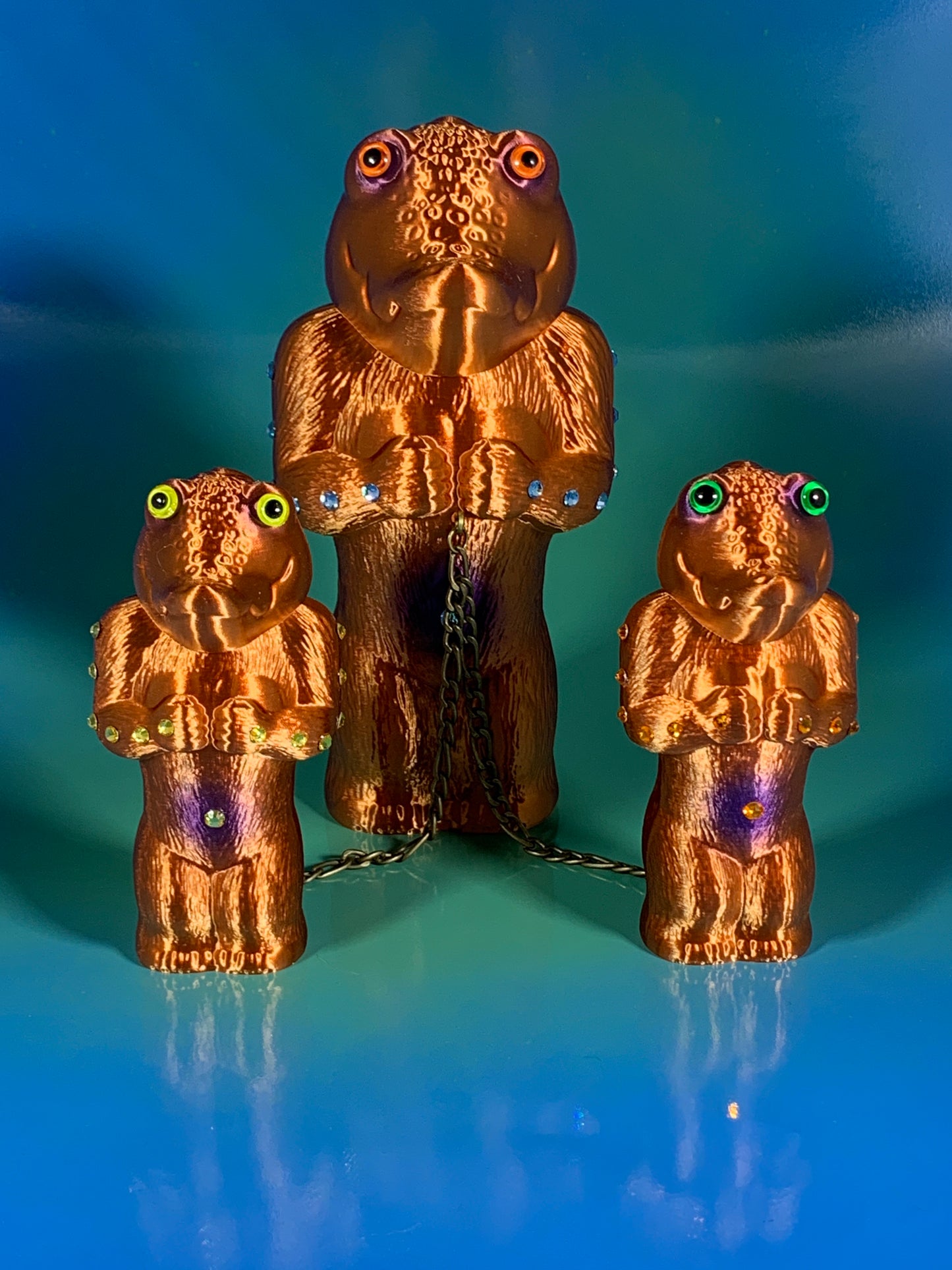 Copper and Purple Croc Head Ape Cult Set