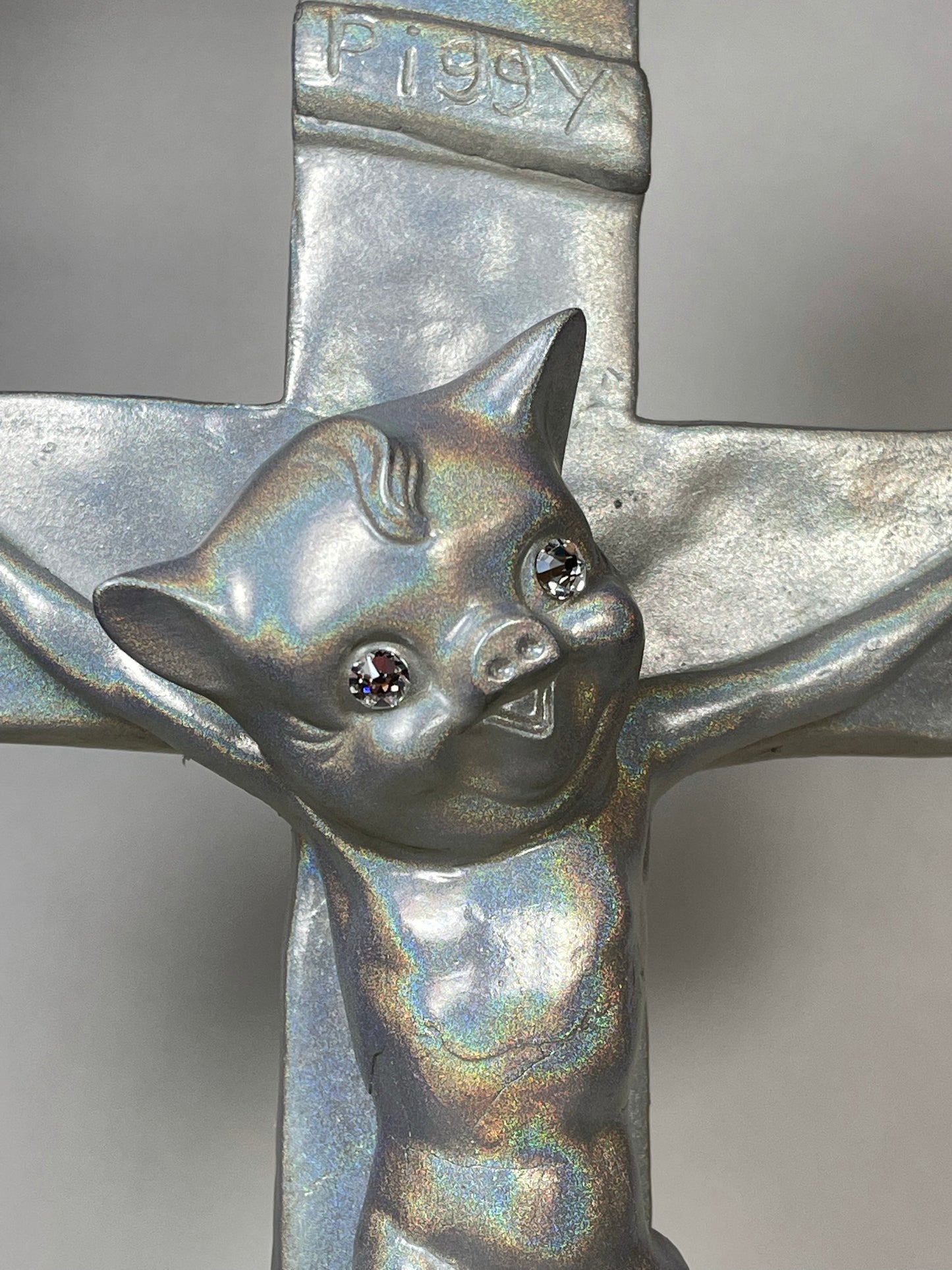 Adult Piggy Jesus: Silver Rainbow Hologram