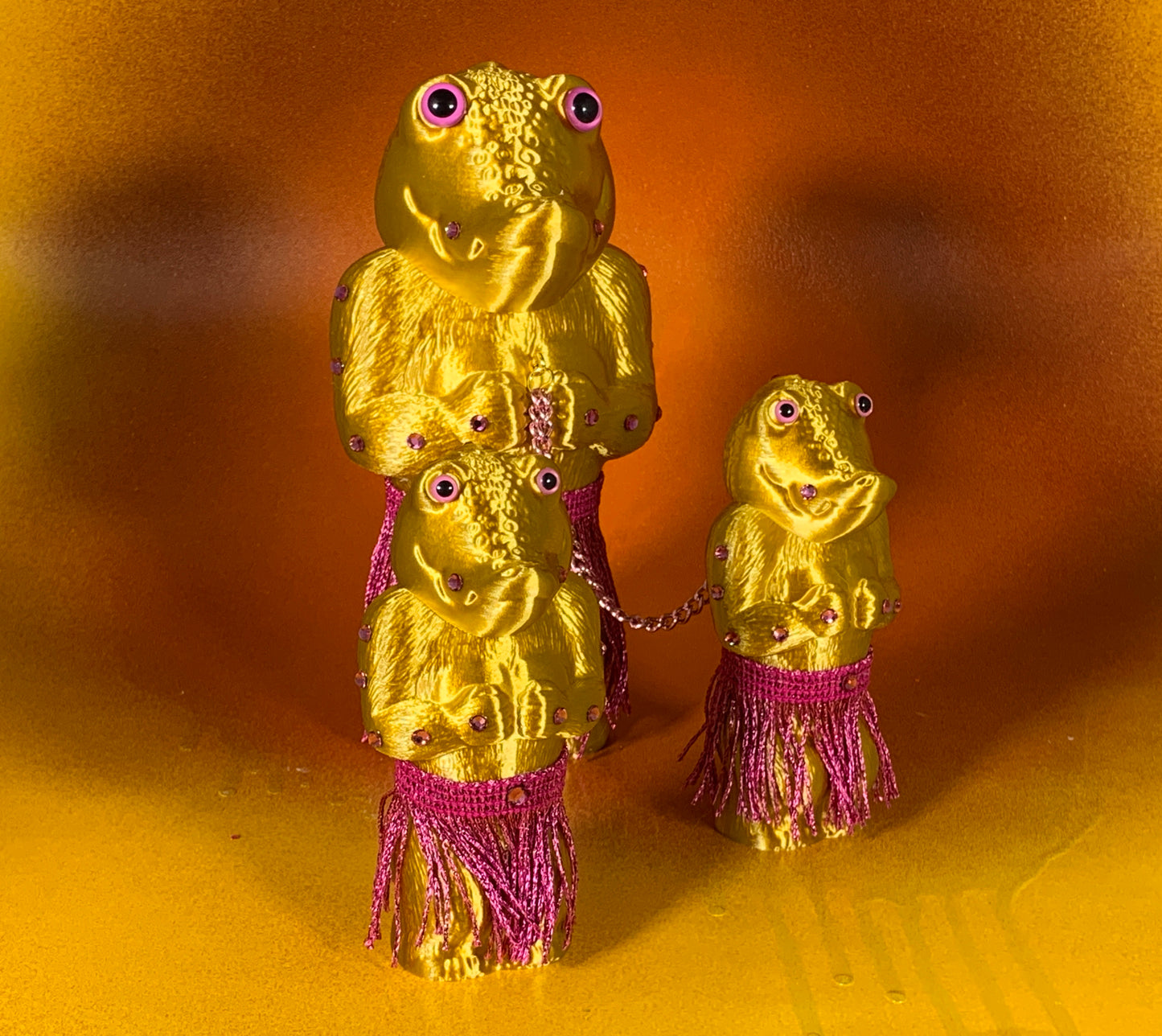 Crocodile Headed Apes: Gold with Pink Hula Gear