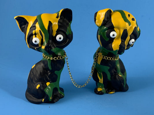 Sad Dog/Sad Cat: Yellow and Green with Black