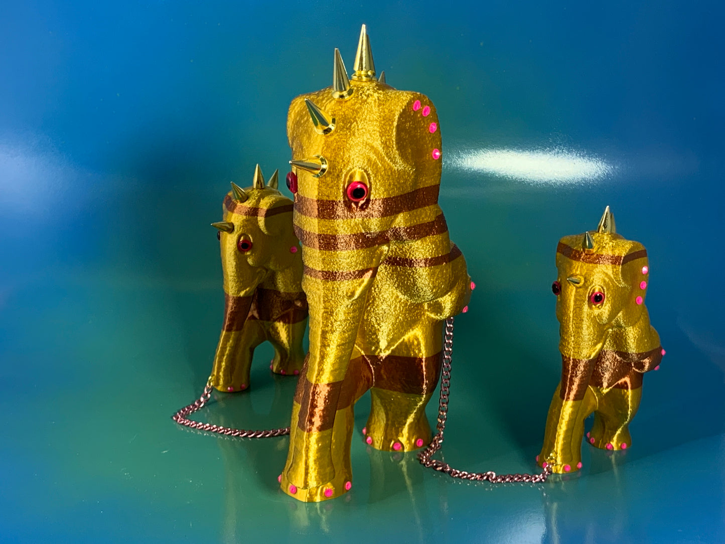 Gold and Copper Elephants