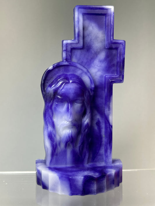 Sad Jesus: Marbled Purple Glow in the Dark