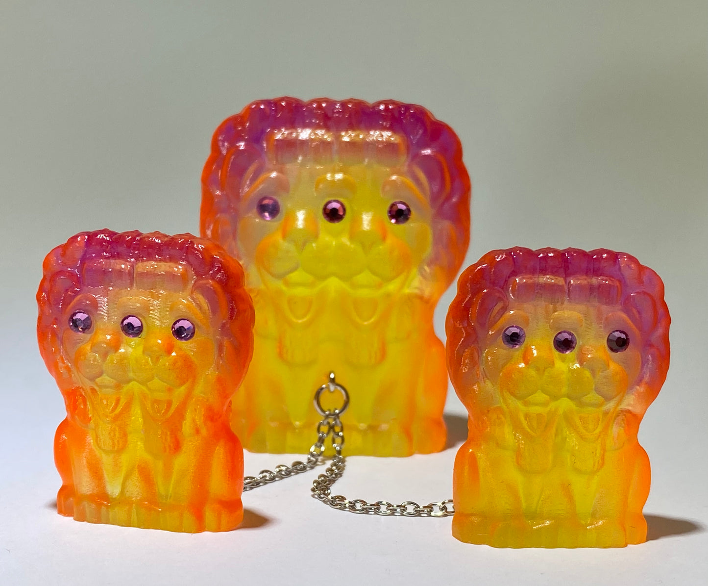 Three Eye Lion Set: Yellow/Orange/Purple