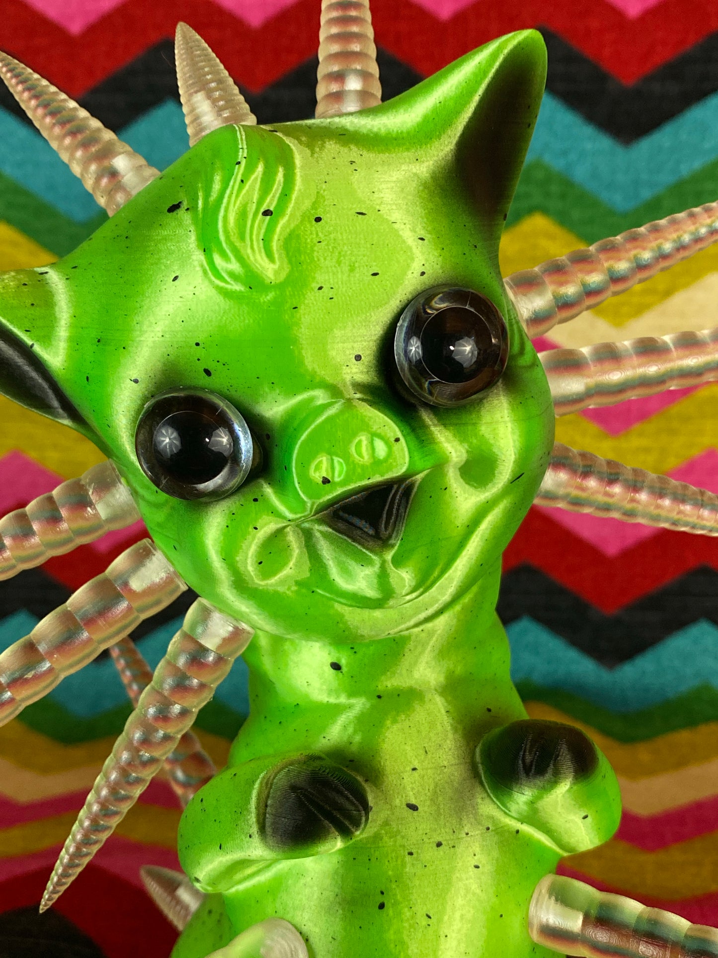 Scary Green Twisty Pig