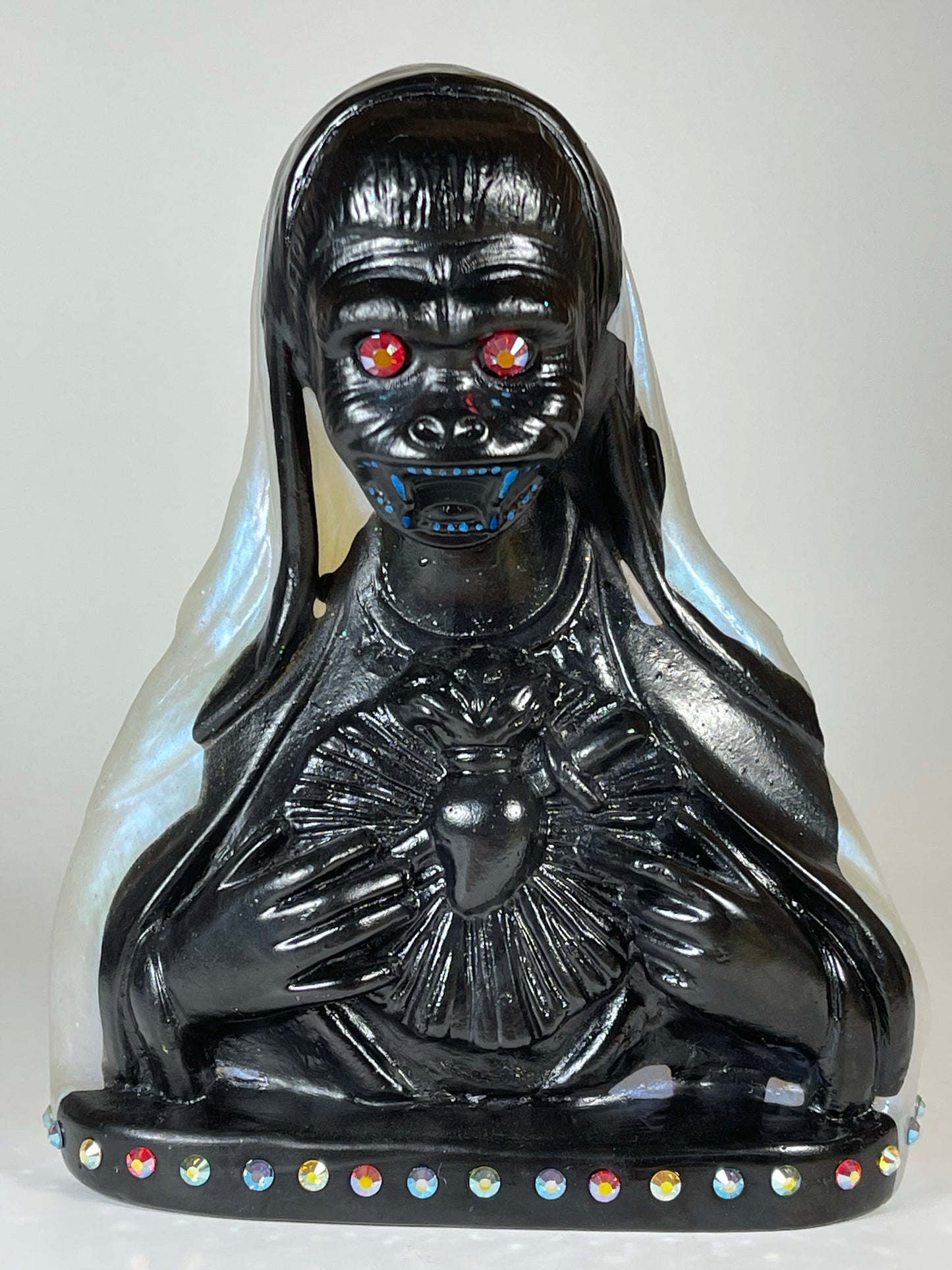 Sacred Heart of the Ape: Black Iron with Pearlescent Blue