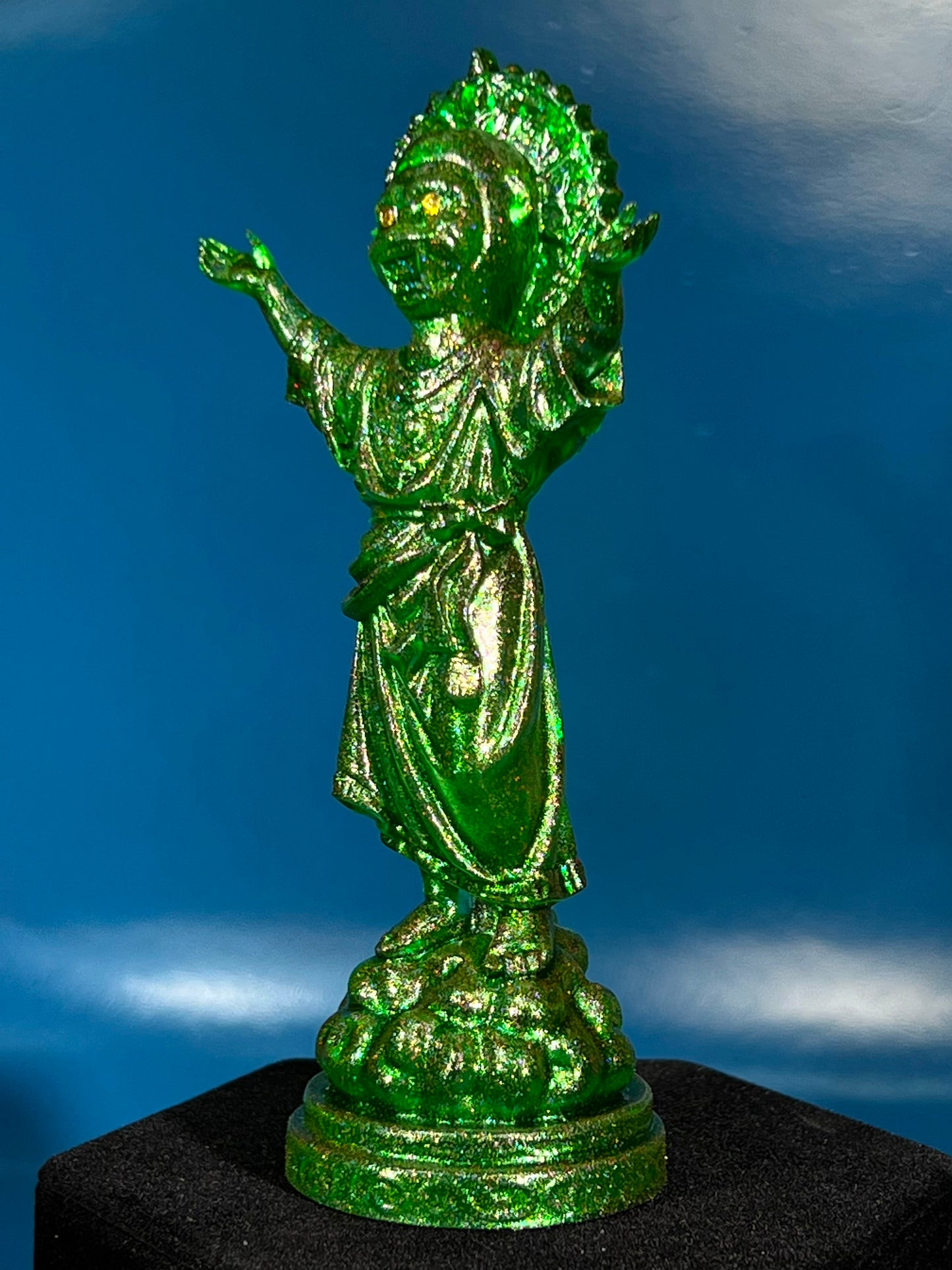 The Child Ape Jesus: Green Glitter God