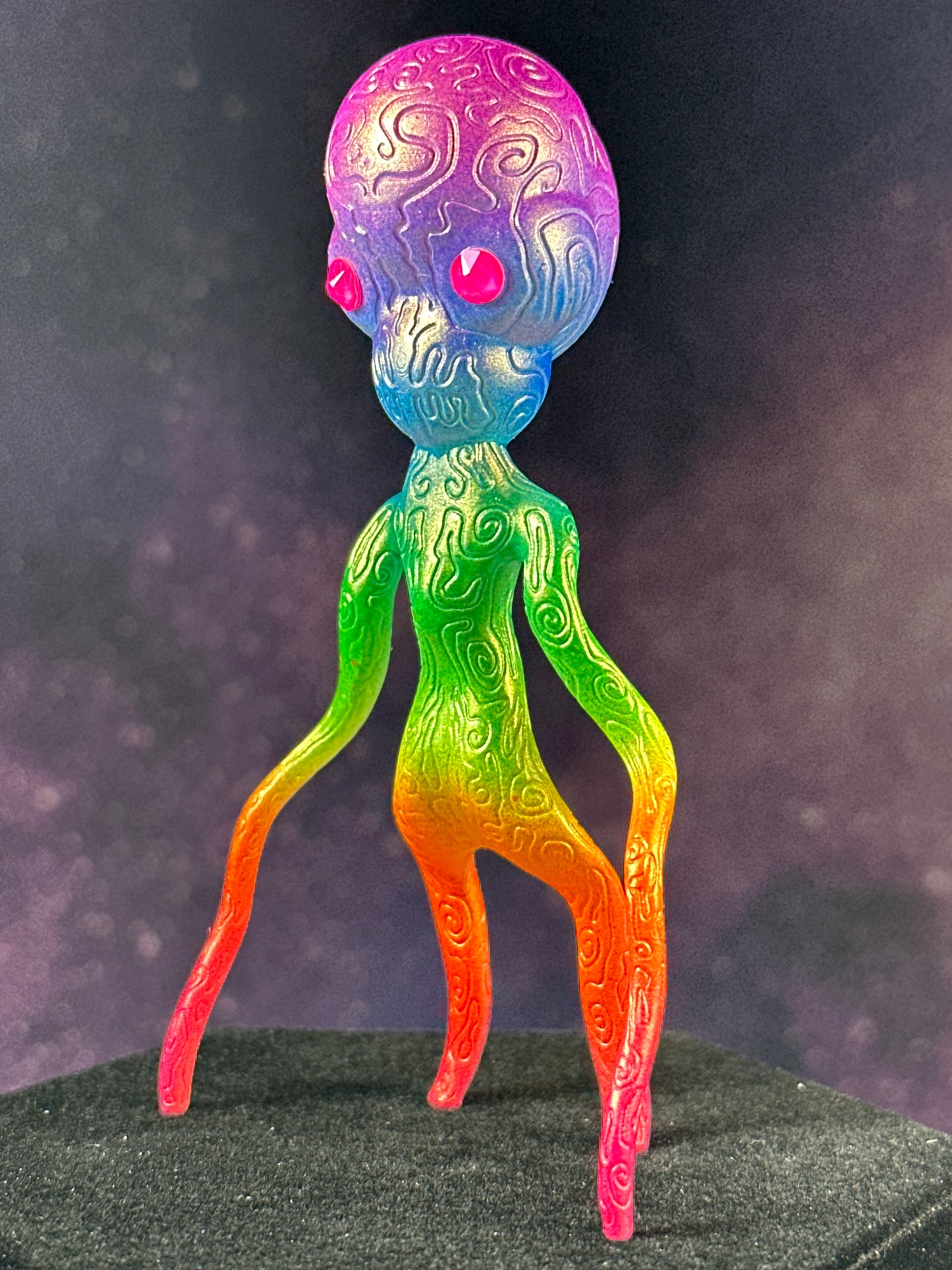 Space Creeper Doug: Neon Gold Chrome Rainbow