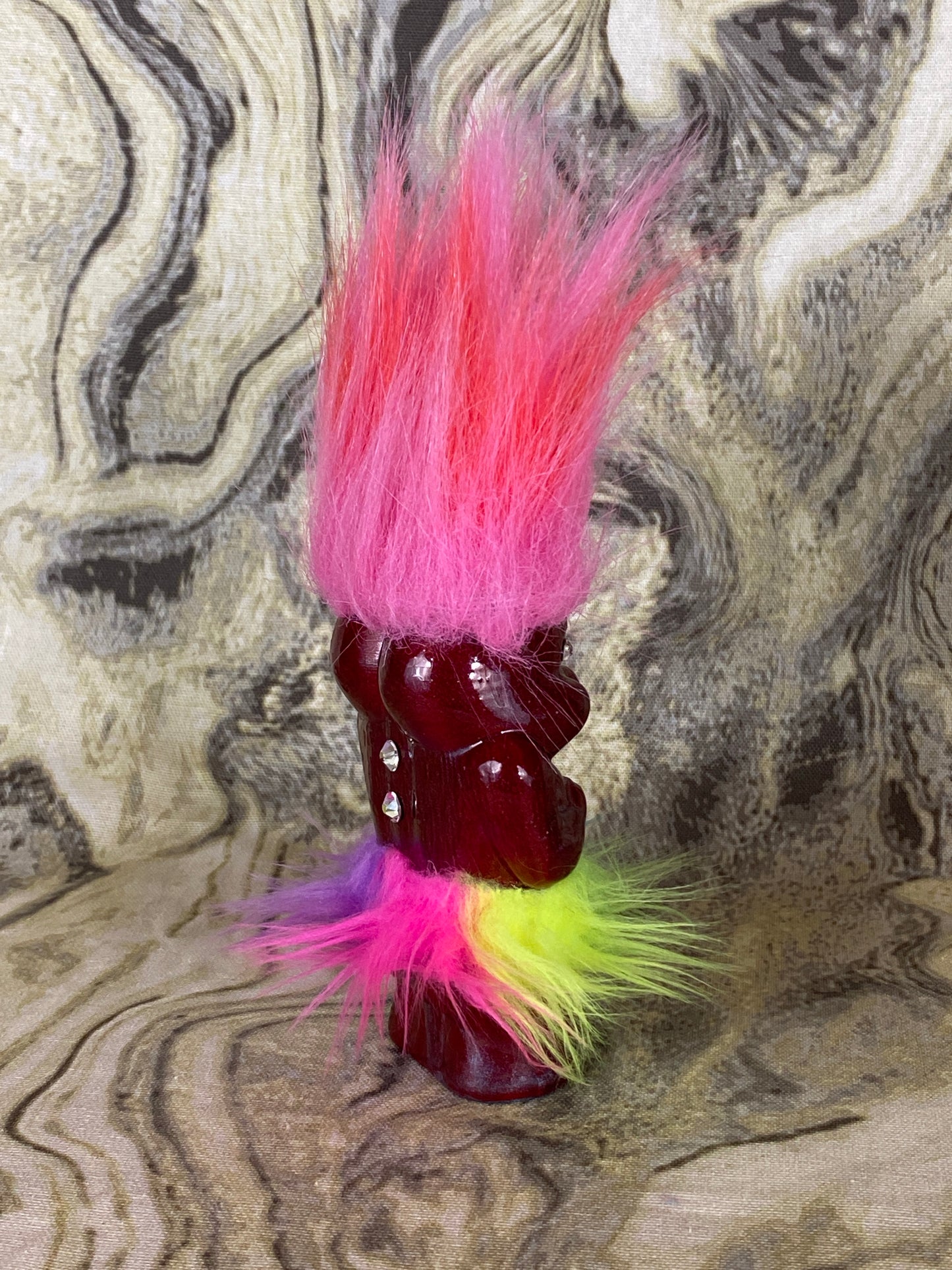 Extra Glossy Double Headed Pig Ape: Dark Red
