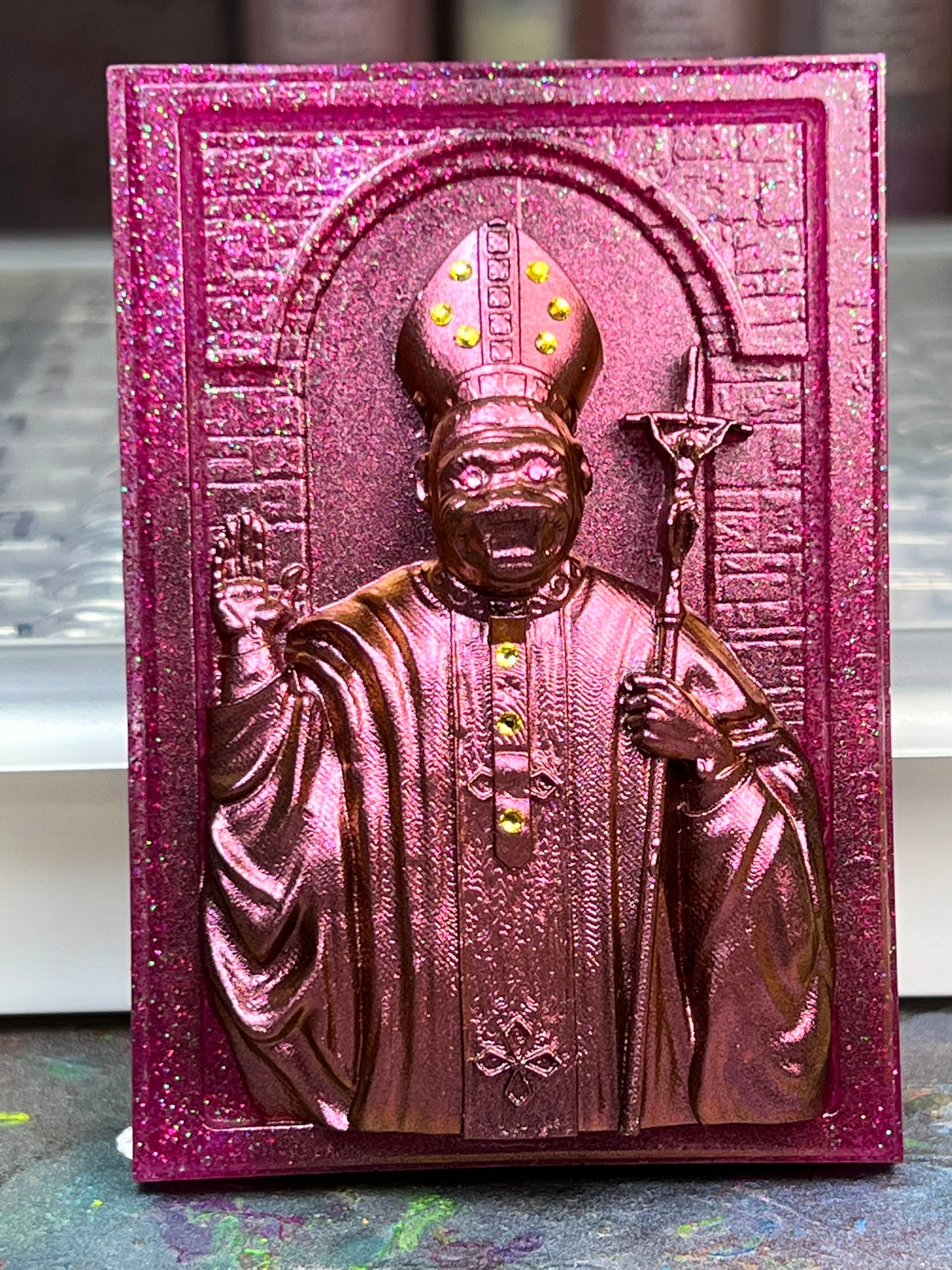 The Ape Bishop: Holy Decadence Pocket Ape, Pink