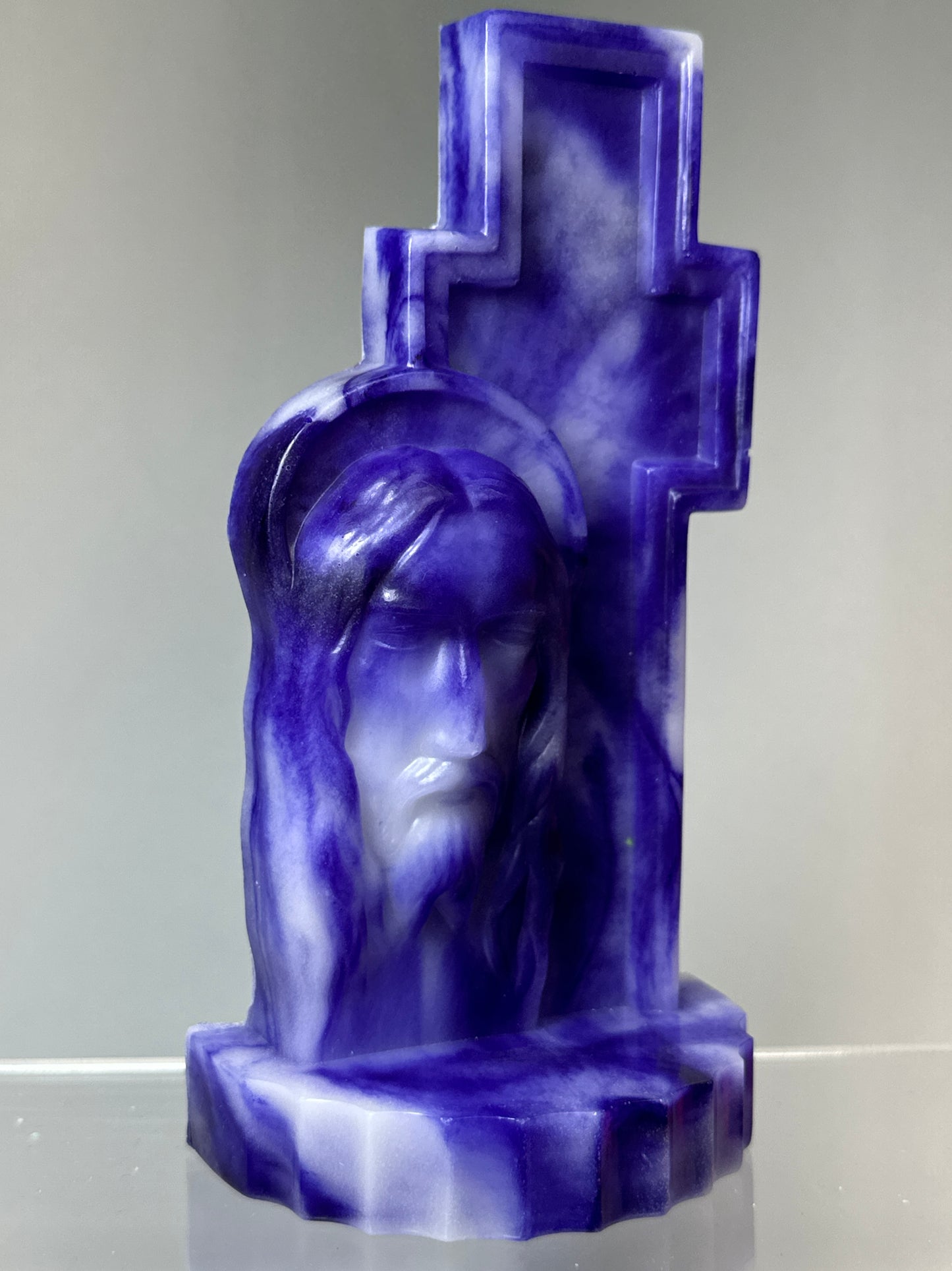 Sad Jesus: Marbled Purple Glow in the Dark