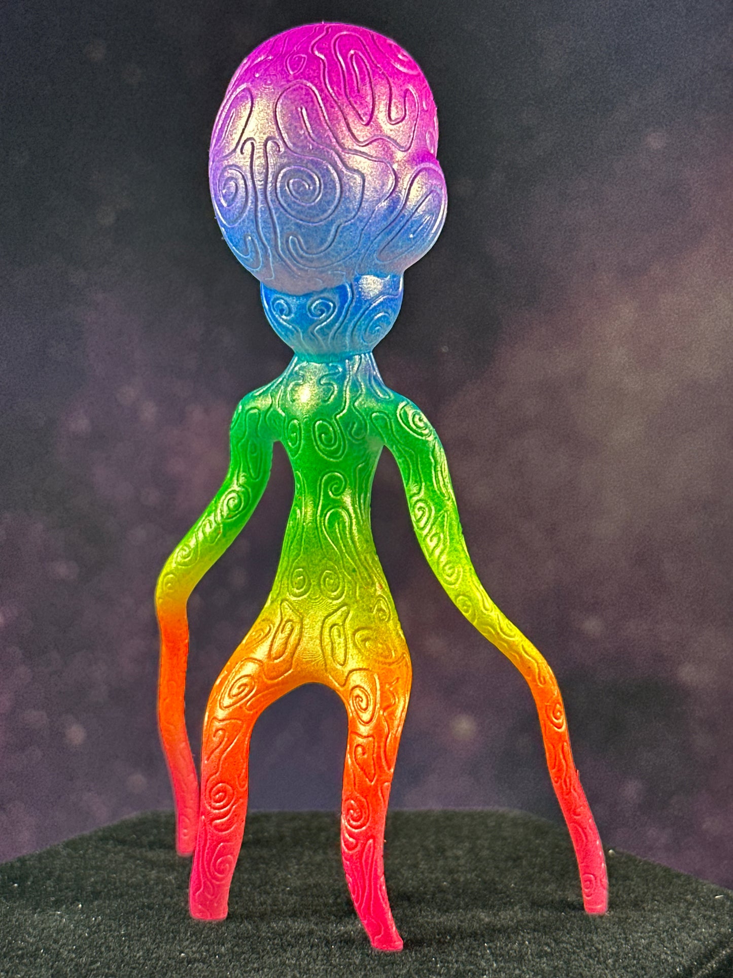 Space Creeper Doug: Neon Gold Chrome Rainbow