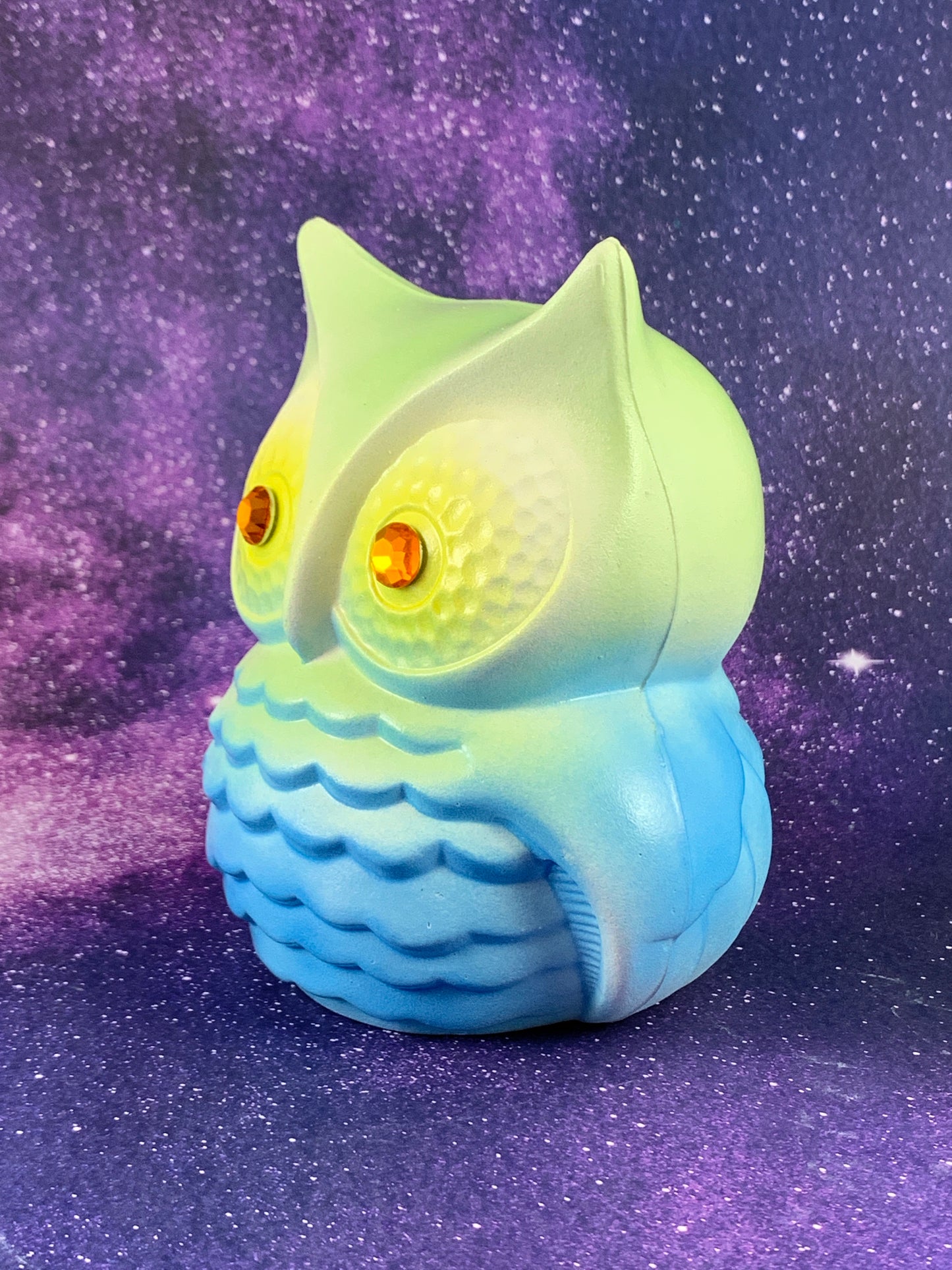 Mysterious Owl: Blue, Green and Yellow