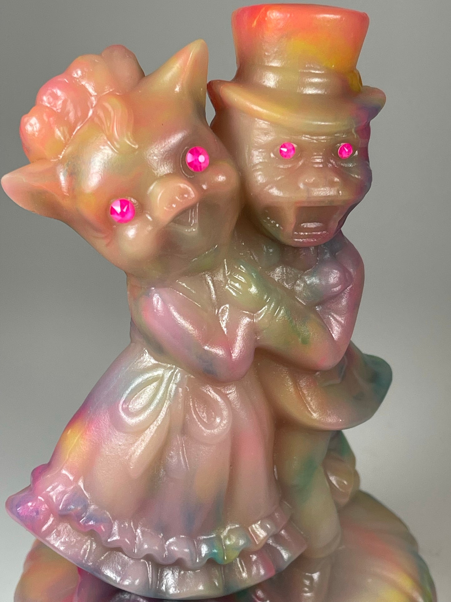 The Wedding of Piggy and Ape: Neon Marbled Glow (Custom request)