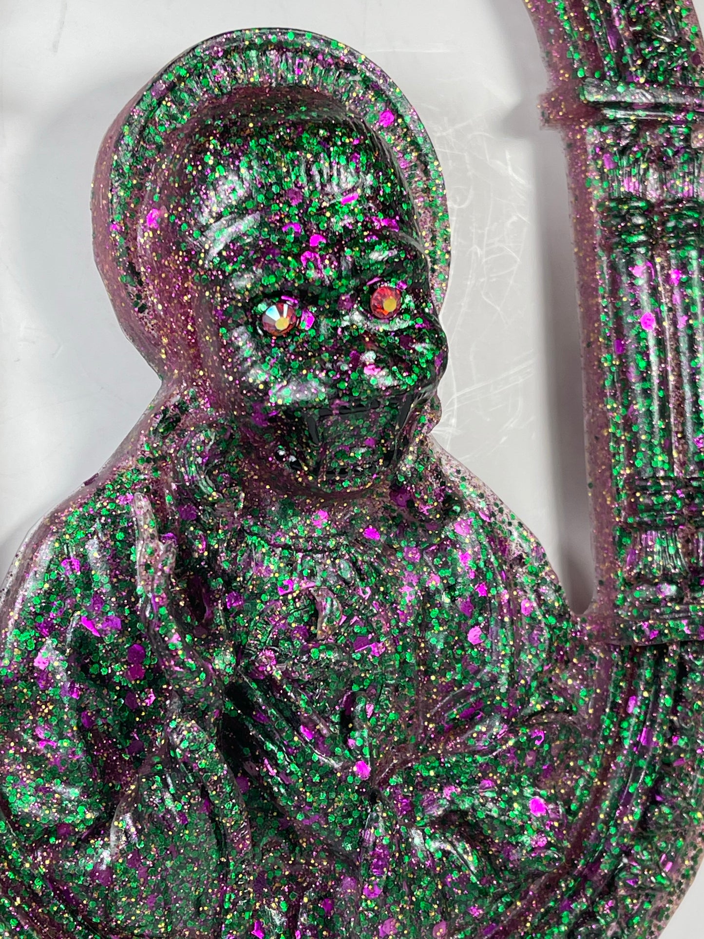 Bootleg Jesus Ape: Purple/Pink/Green Glitter