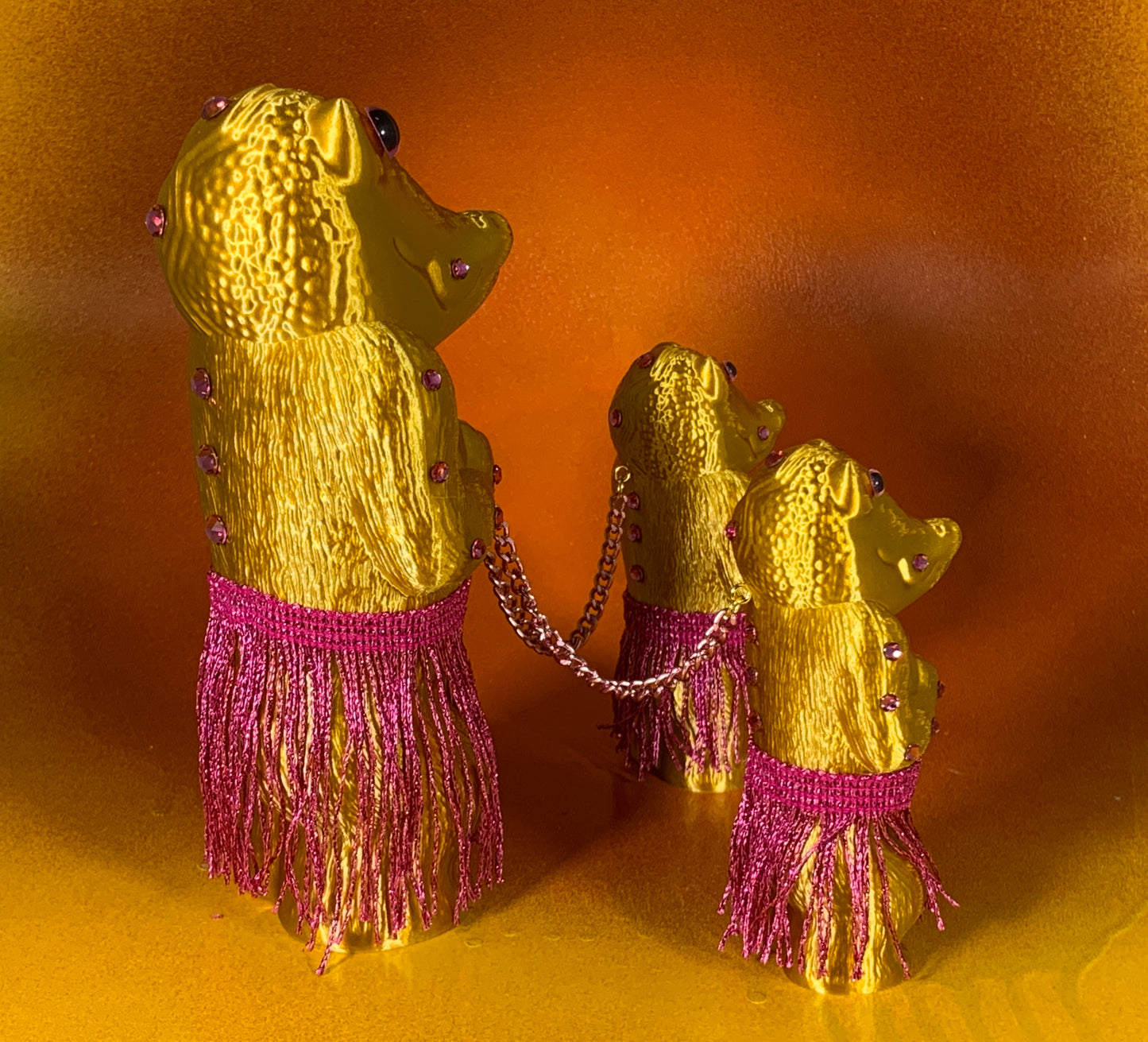 Crocodile Headed Apes: Gold with Pink Hula Gear