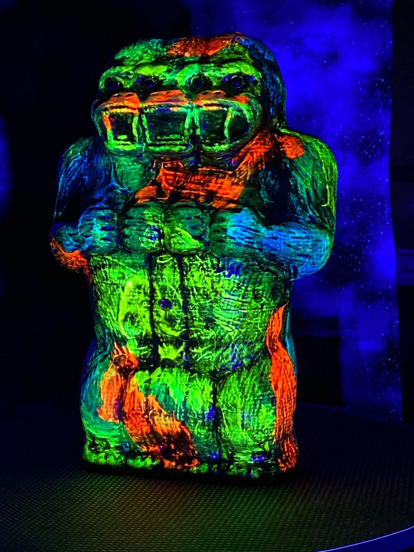 Freak of Nature 3 Headed Ape: Day and Night Glow