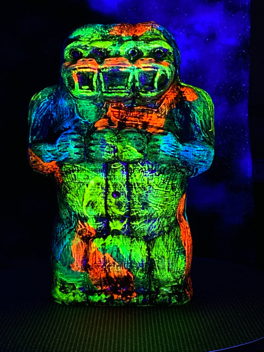 Freak of Nature 3 Headed Ape: Day and Night Glow