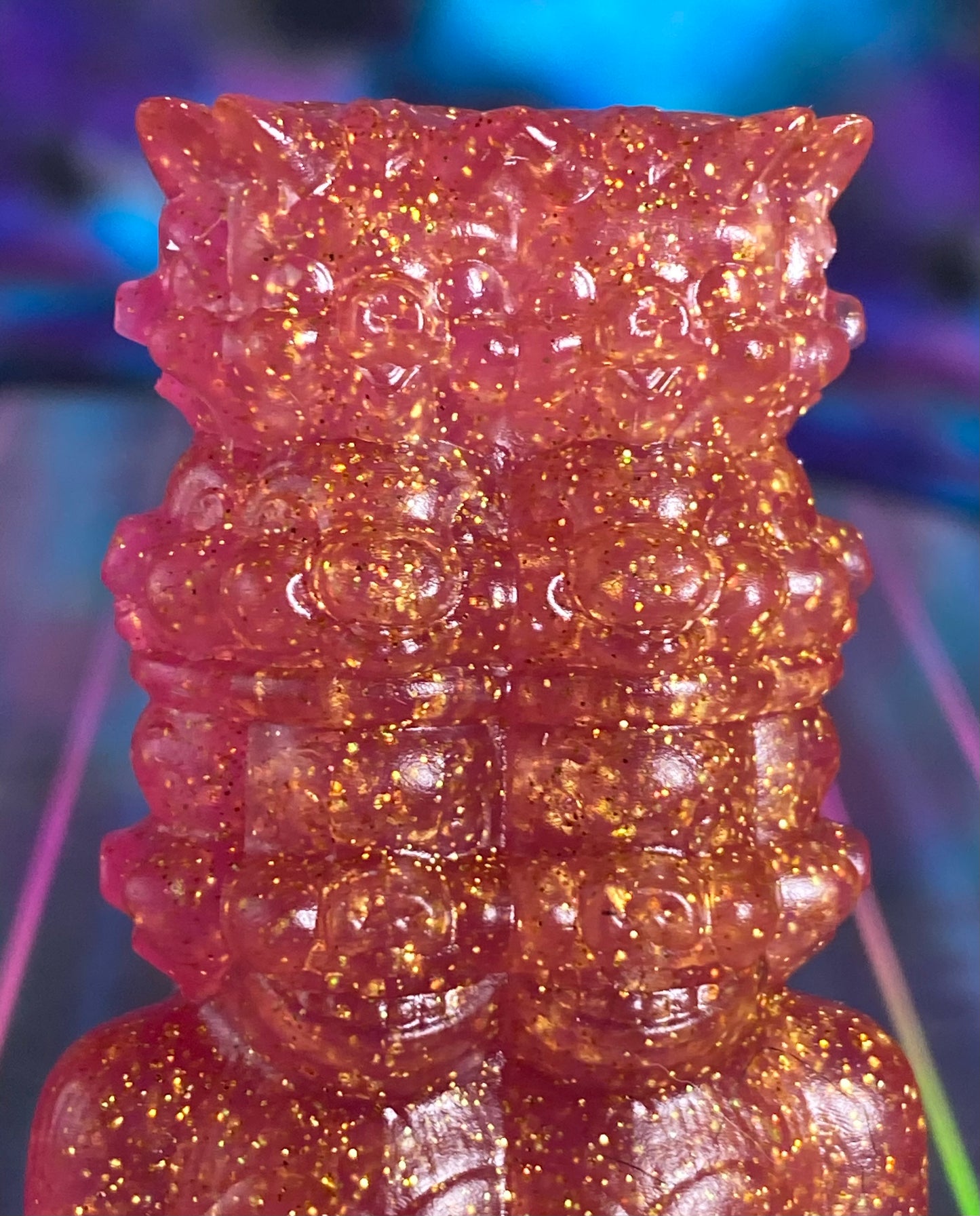 Double Pig Stack Ape: Resin Cast ROYGBIV Plus Pink/gold
