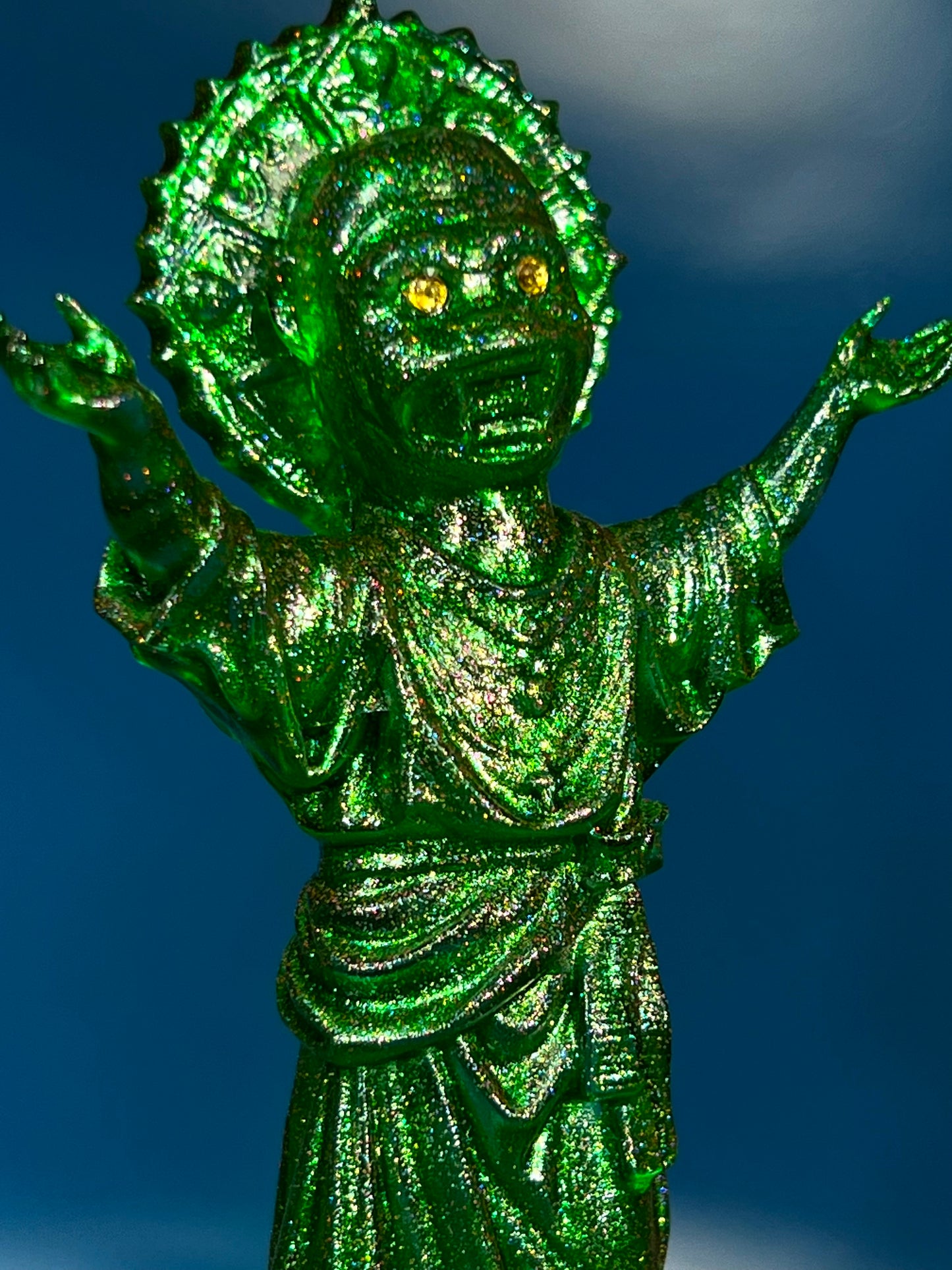 The Child Ape Jesus: Green Glitter God