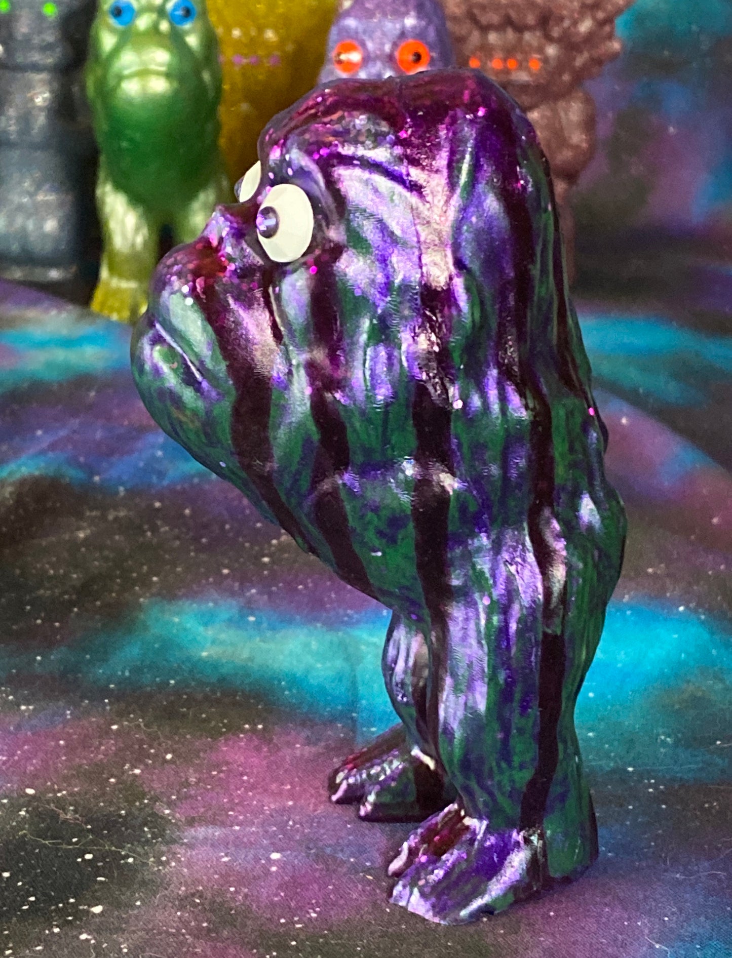 Ape Hopper: Resin Cast with Runny Purple Glitter