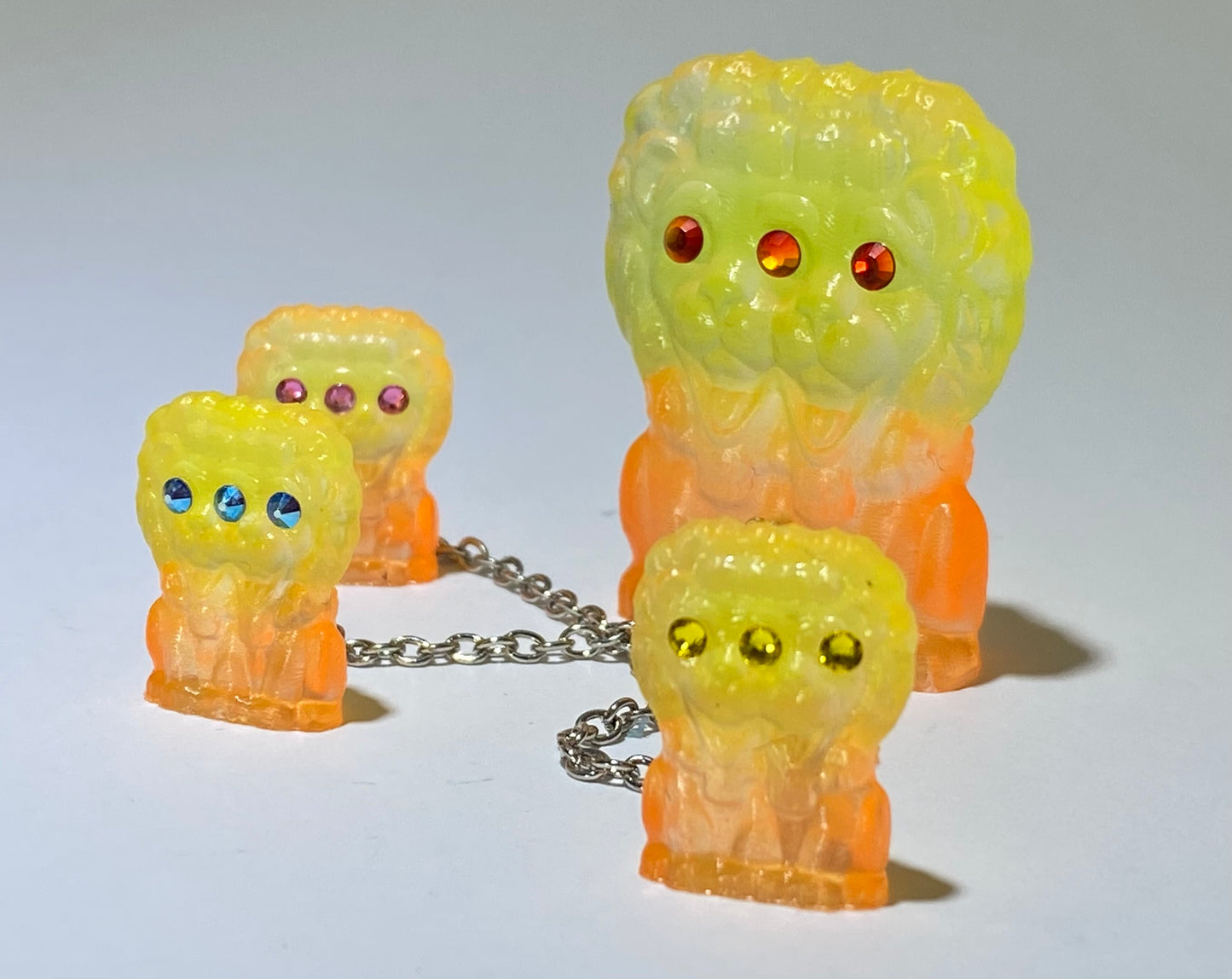 Three Eye Lion Set: Yellow and Orange, Tiny