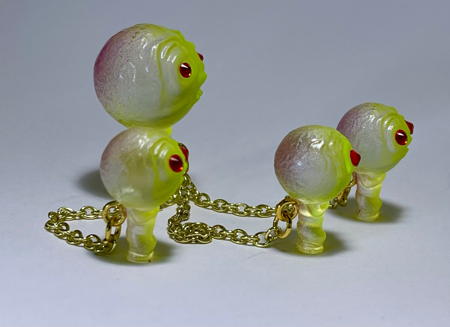 Moon Head Giant Head Freak: Tiny Chained Set, Green/Purple