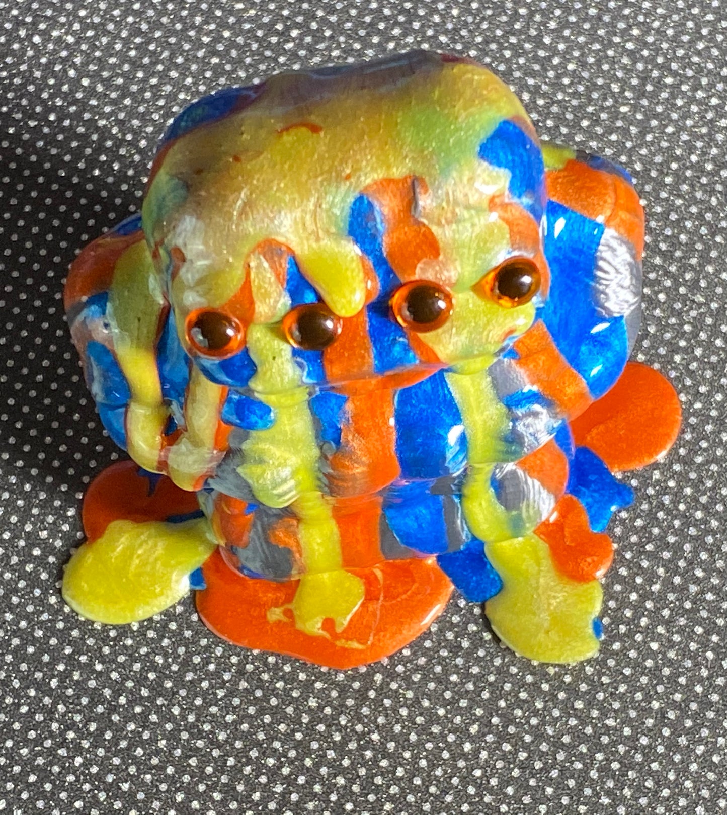 Freak of Nature 3 Headed Ape: Color Dump, Pearlescent Blue, Yellow, Orange