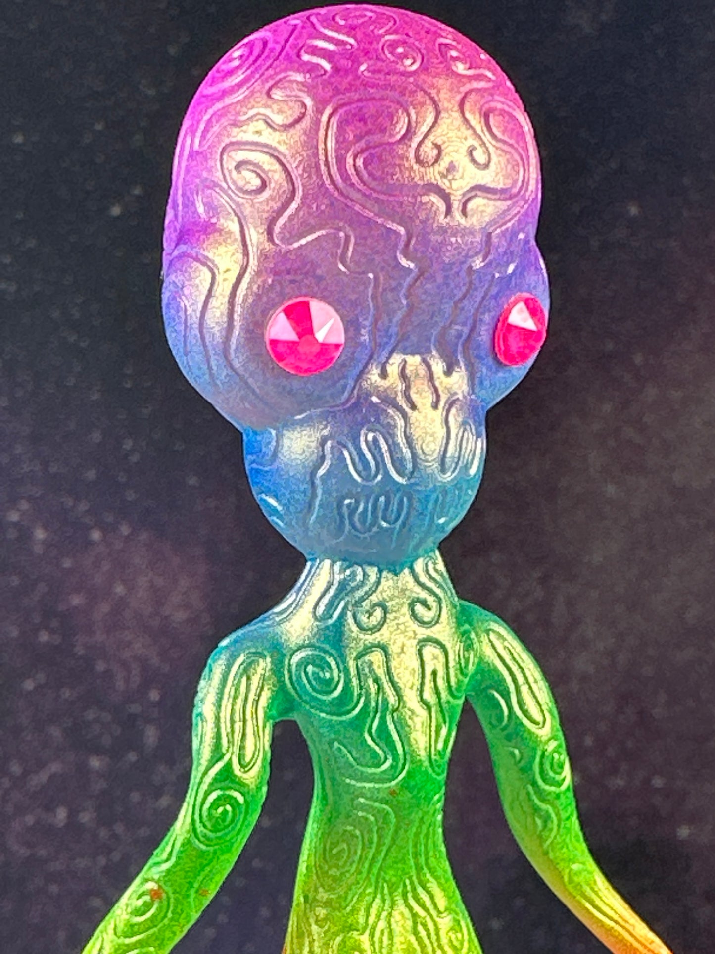 Space Creeper Doug: Neon Gold Chrome Rainbow