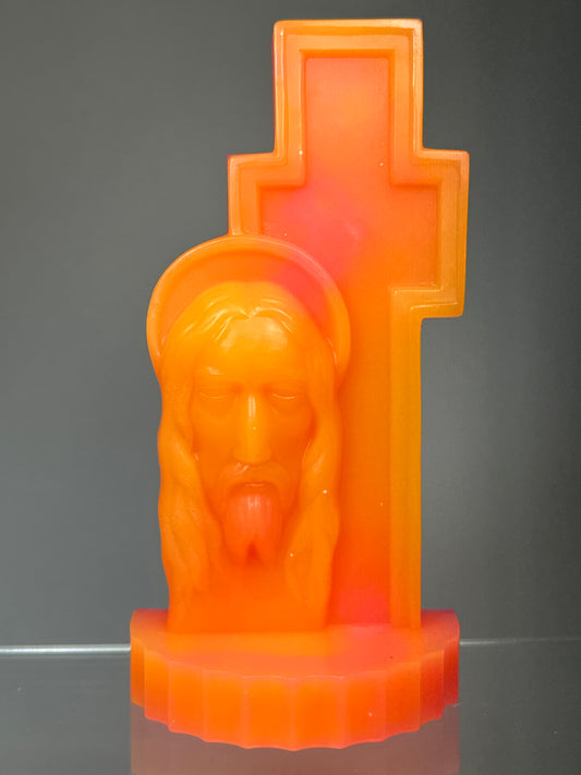 Sad Jesus: Neon Glow in the Dark Pink/Orange
