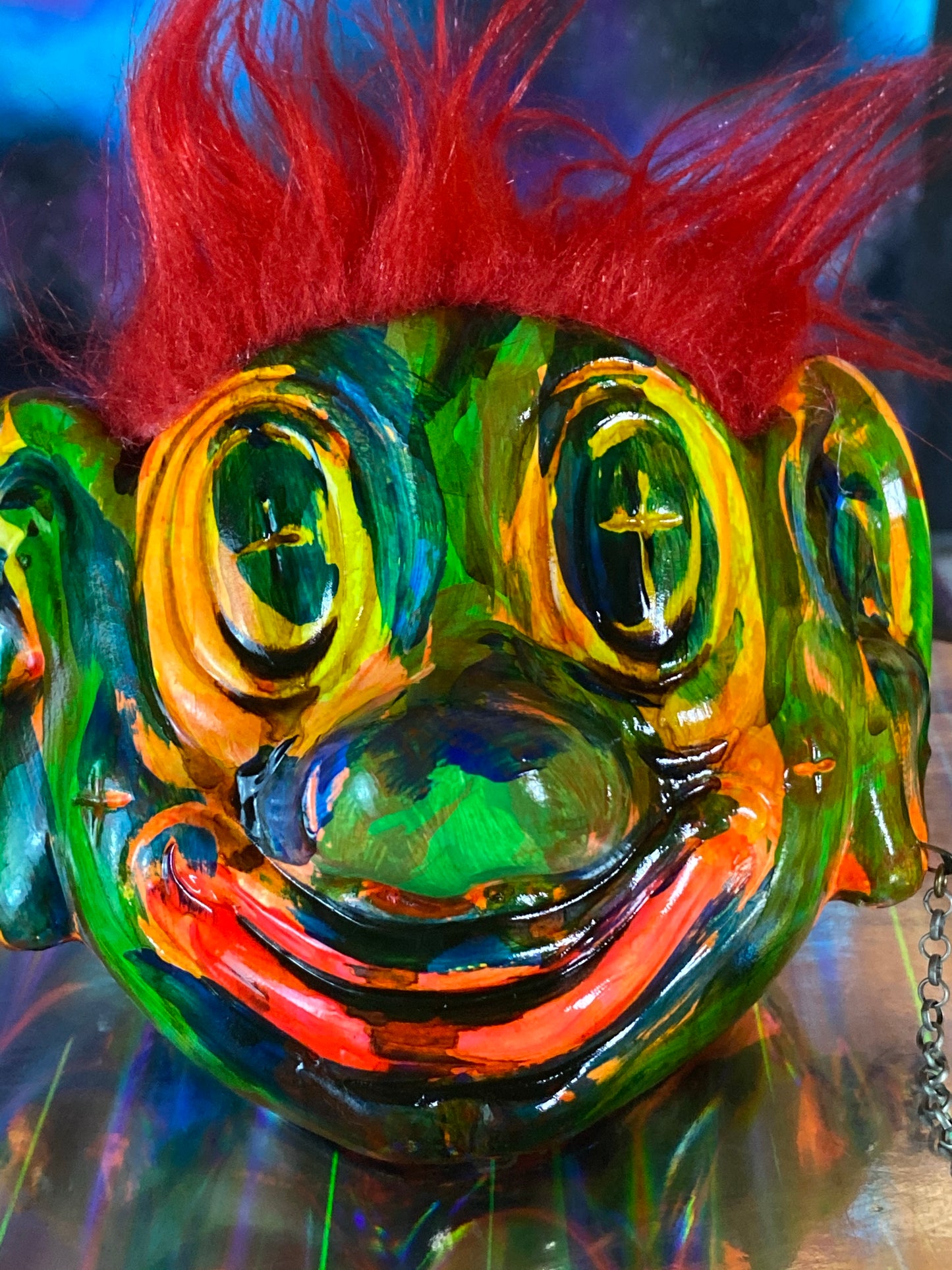 Red Hair Clown Chained to Two Snails