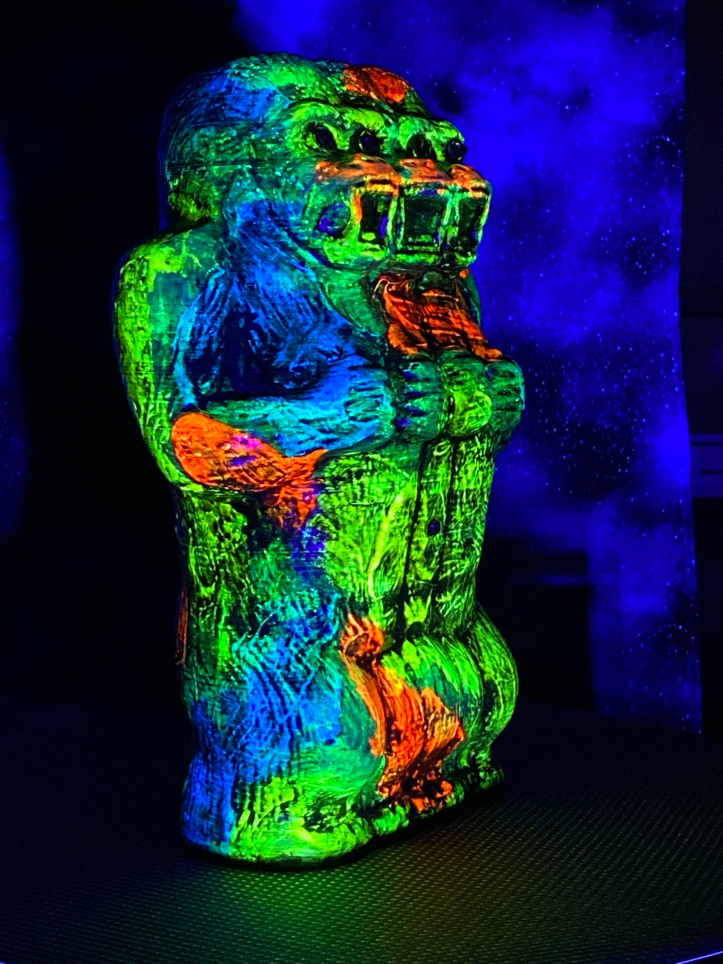 Freak of Nature 3 Headed Ape: Day and Night Glow