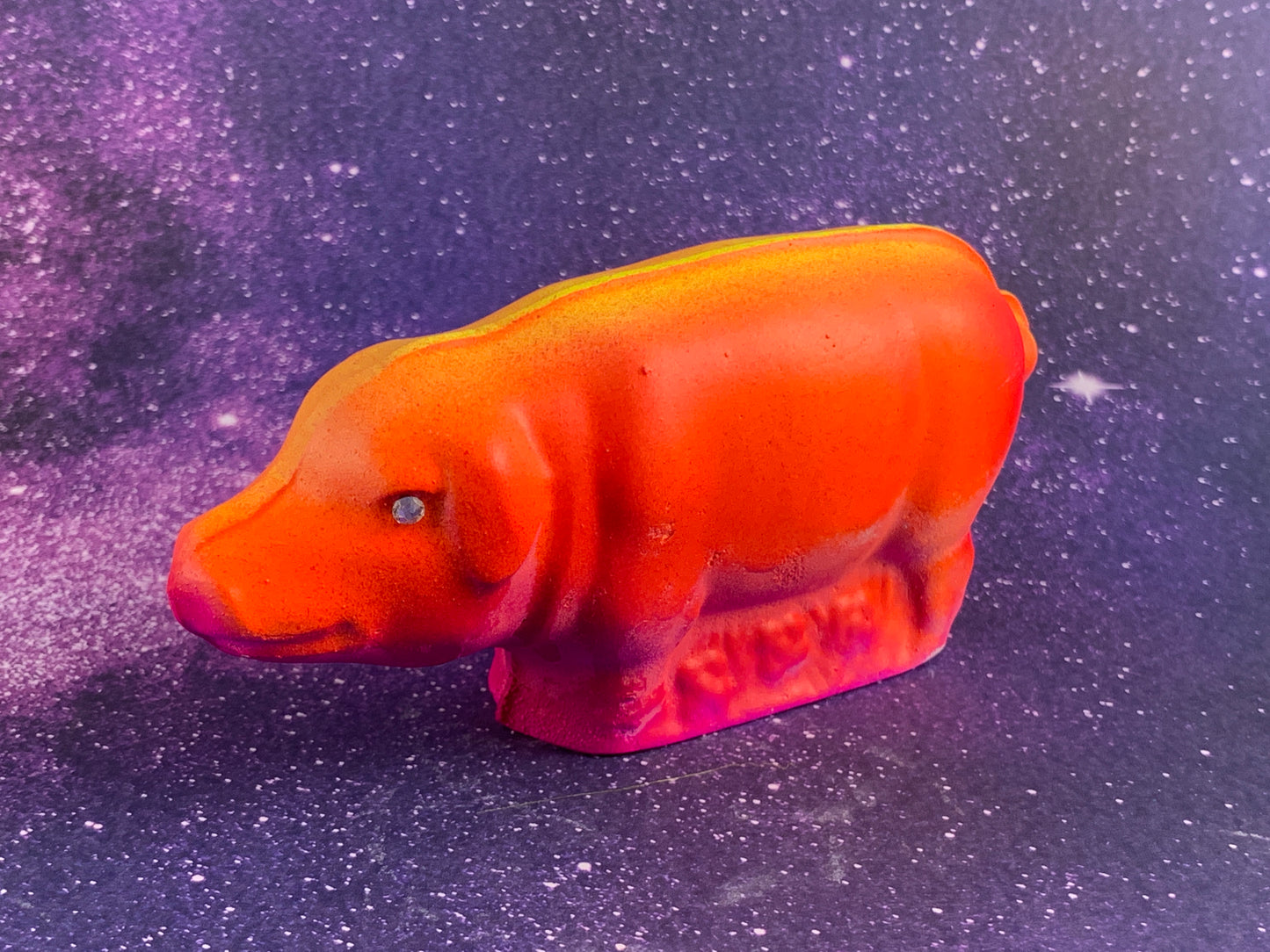 Serious Pig: Yellow, Purple and Orange fluorescent