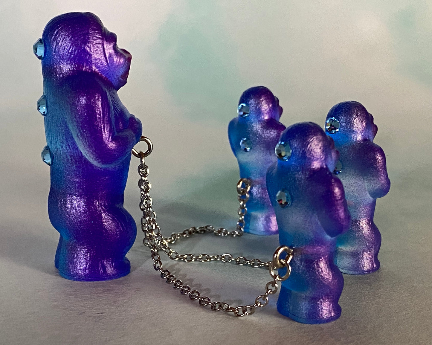 Tiny ape set: Blue/Purple/Silver/Pink