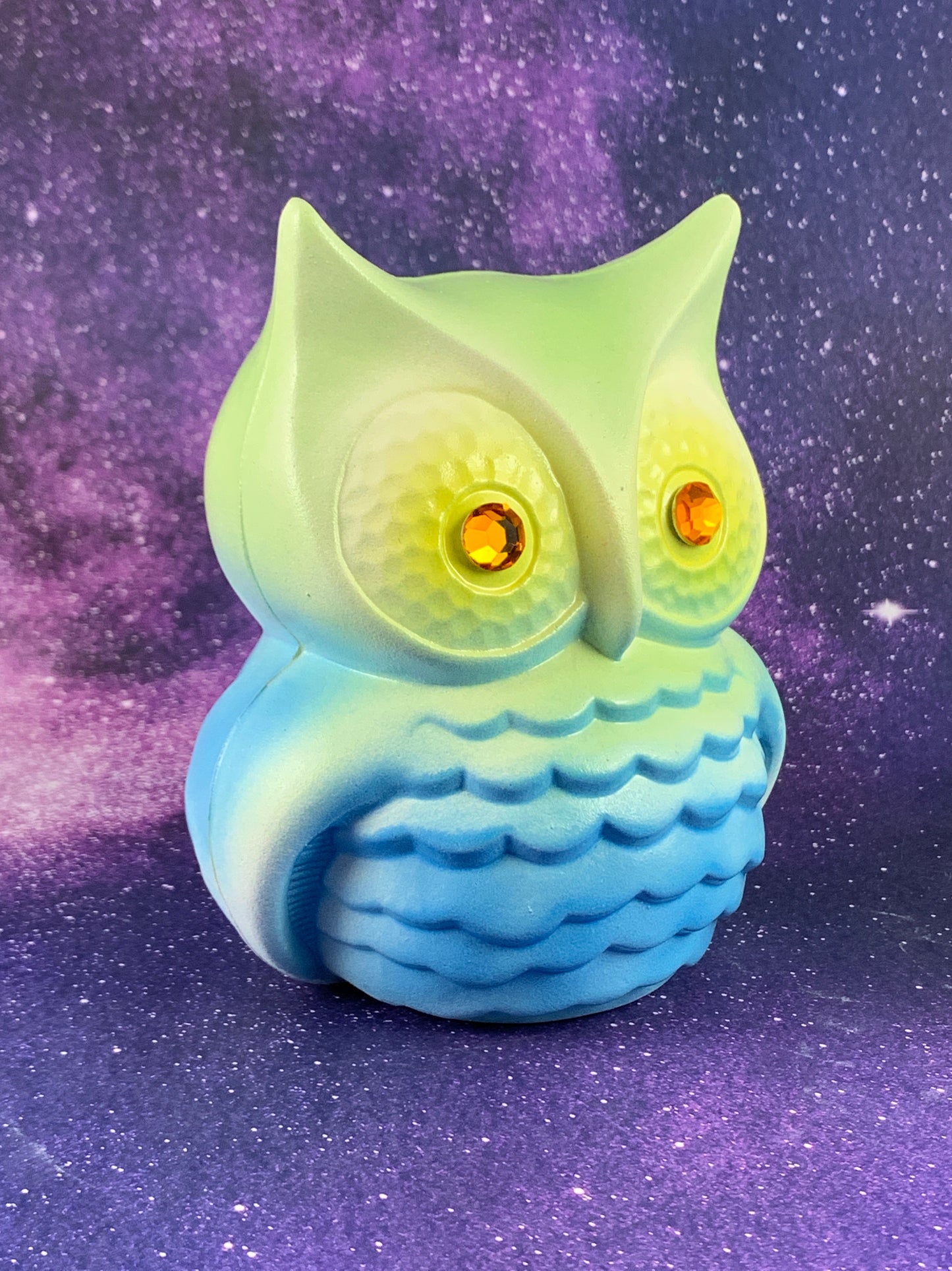Mysterious Owl: Blue, Green and Yellow