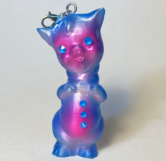 Twisty Pig Necklace Charm: Pink and Blue