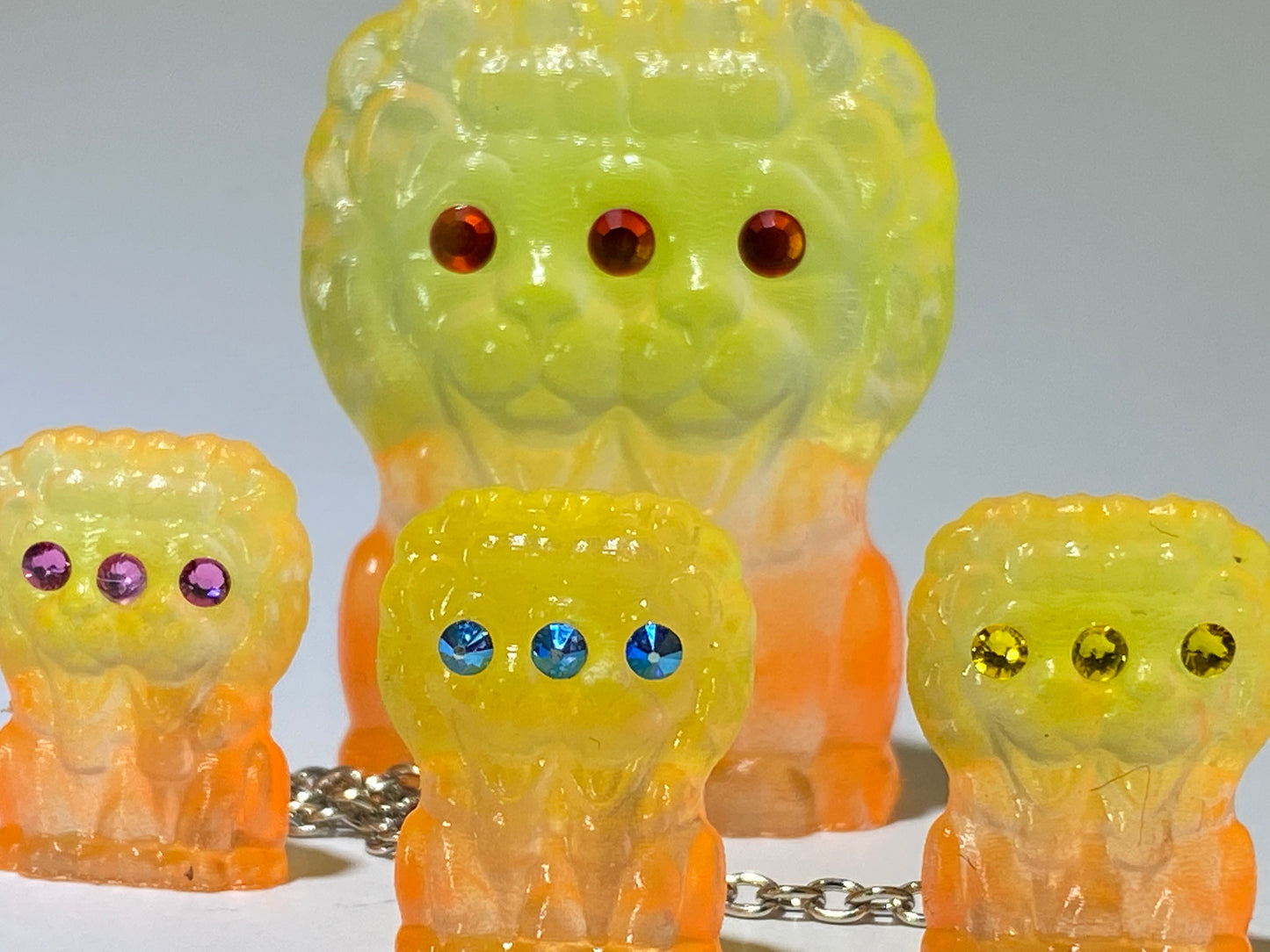 Three Eye Lion Set: Yellow and Orange, Tiny