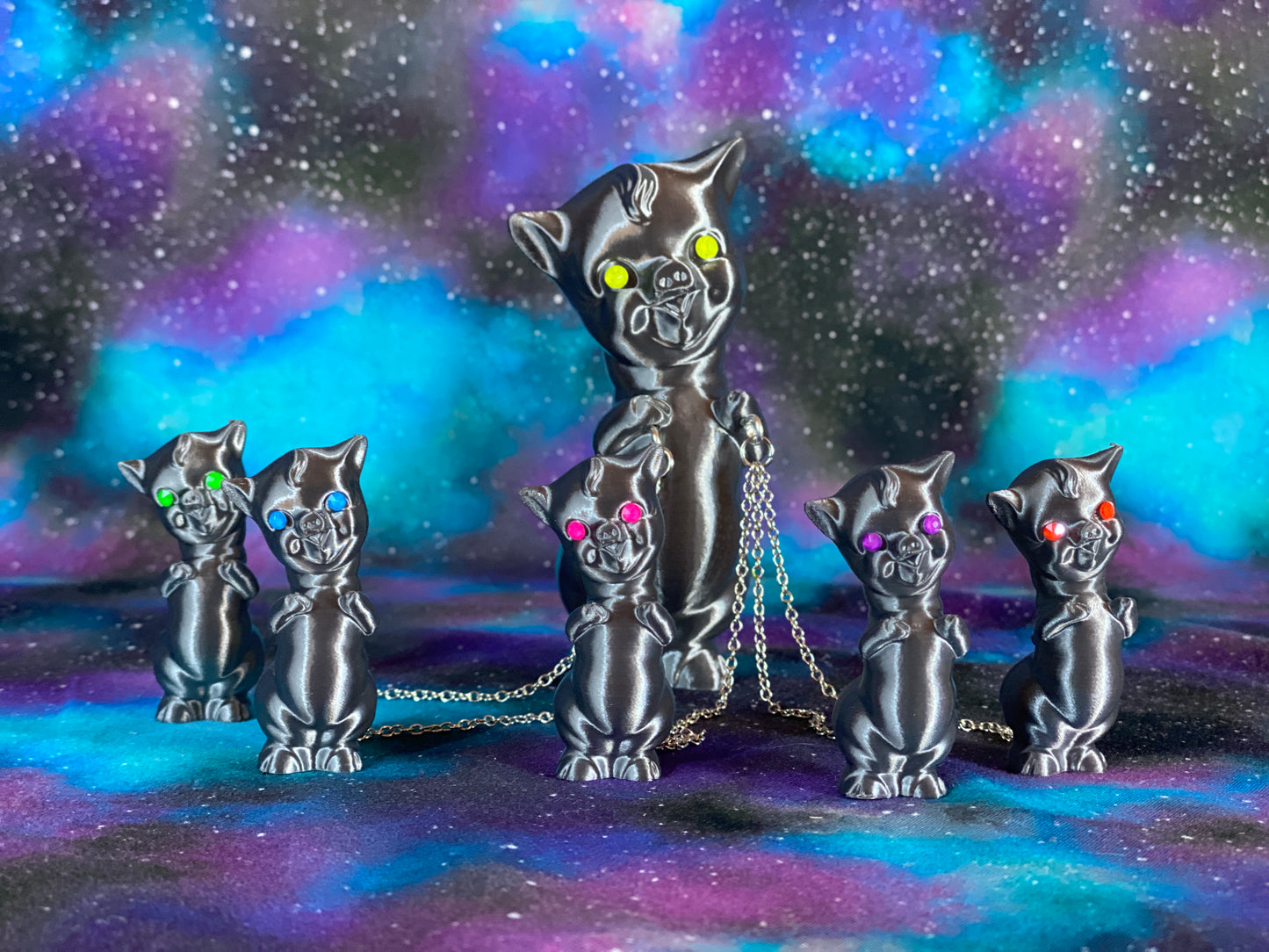Silver Twisty Pig Family