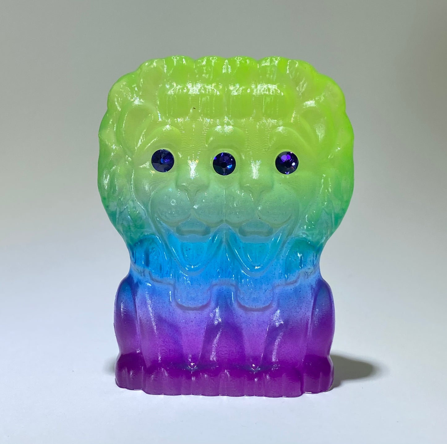 Three Eye Lion: Green/Blue/Purple Transparent