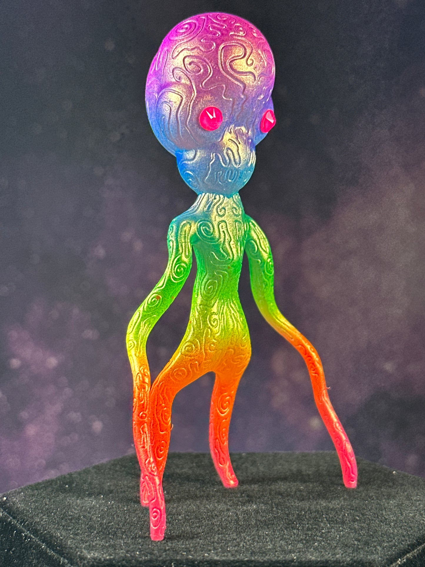 Space Creeper Doug: Neon Gold Chrome Rainbow