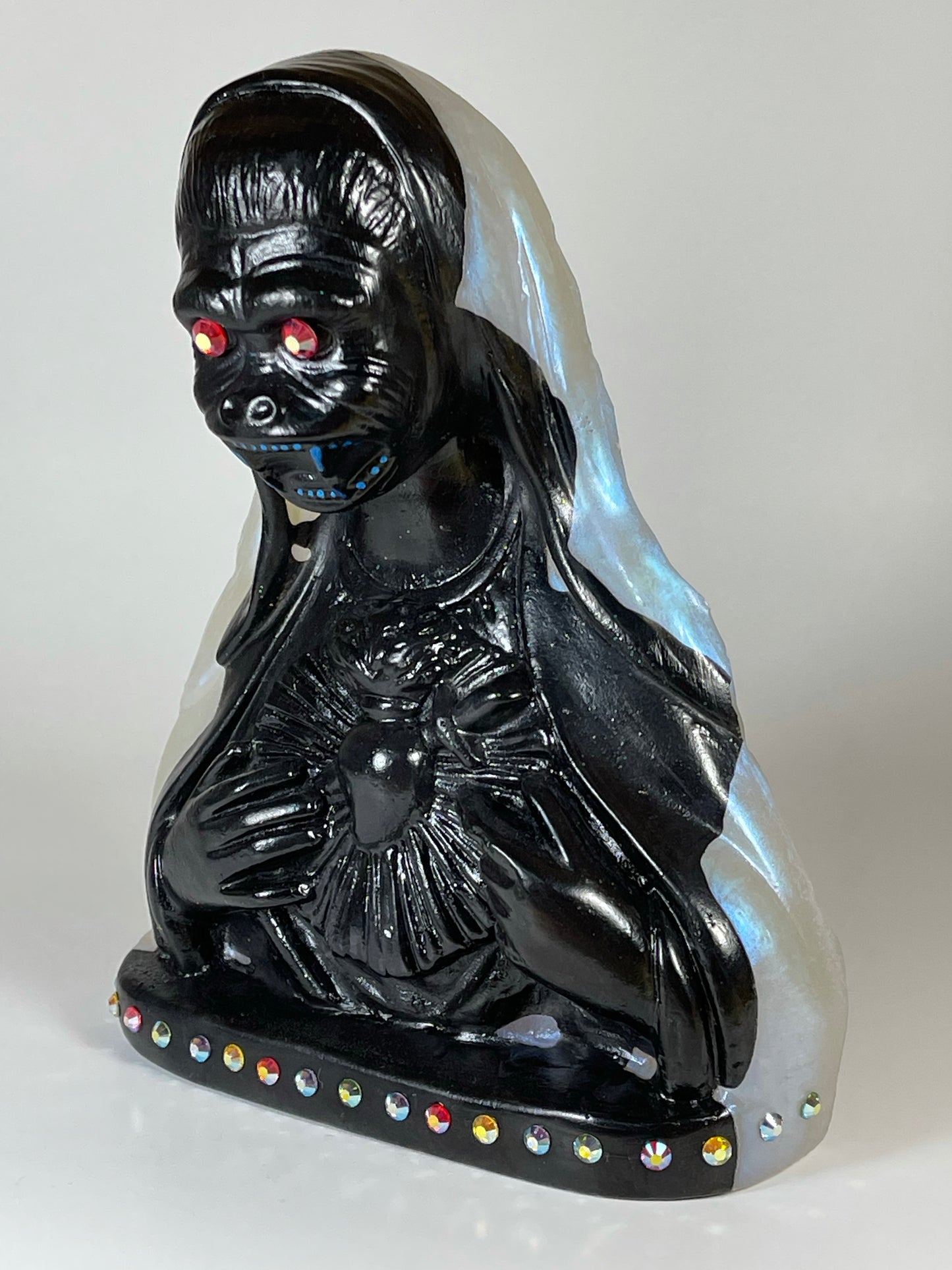 Sacred Heart of the Ape: Black Iron with Pearlescent Blue