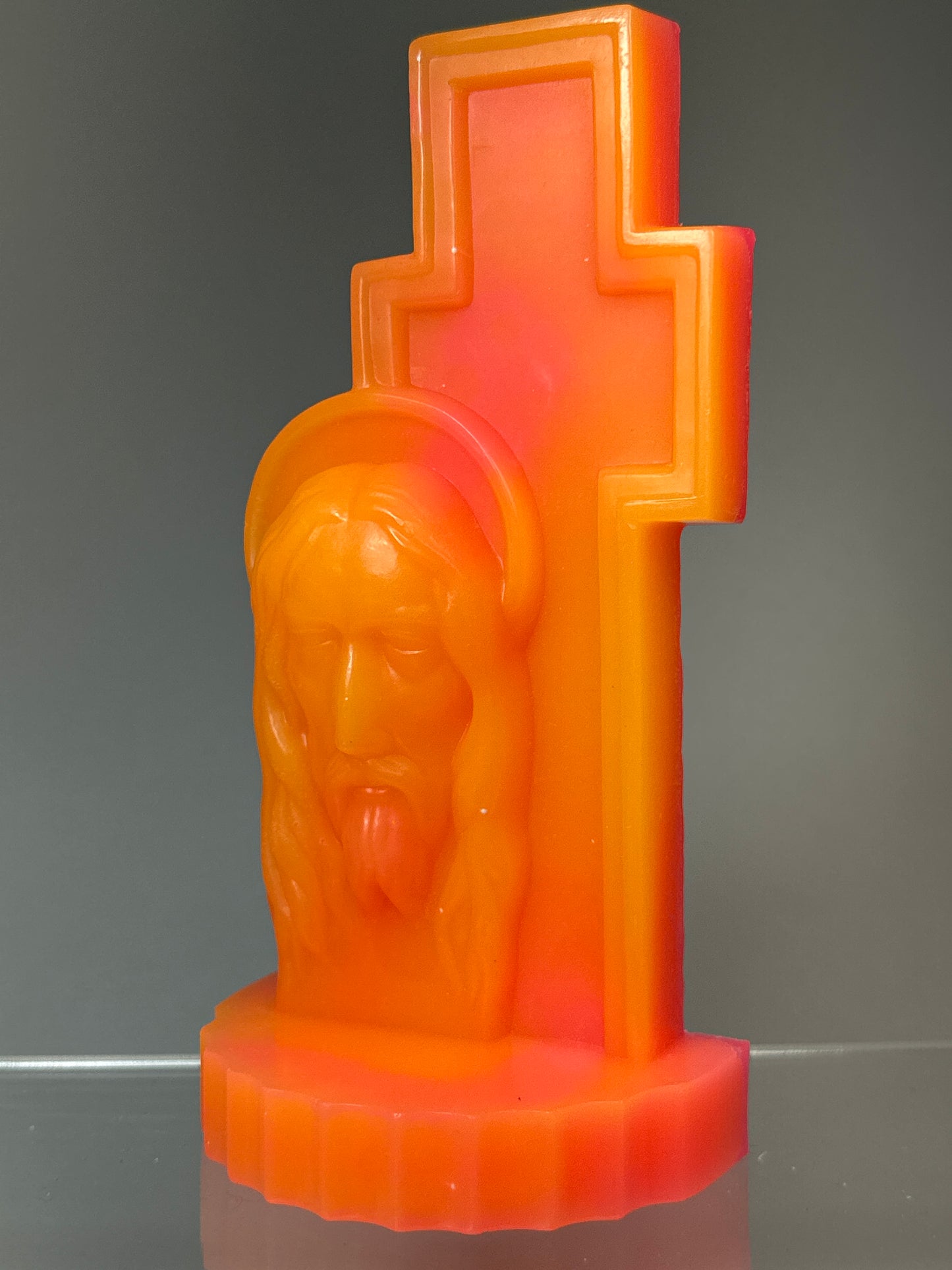 Sad Jesus: Neon Glow in the Dark Pink/Orange