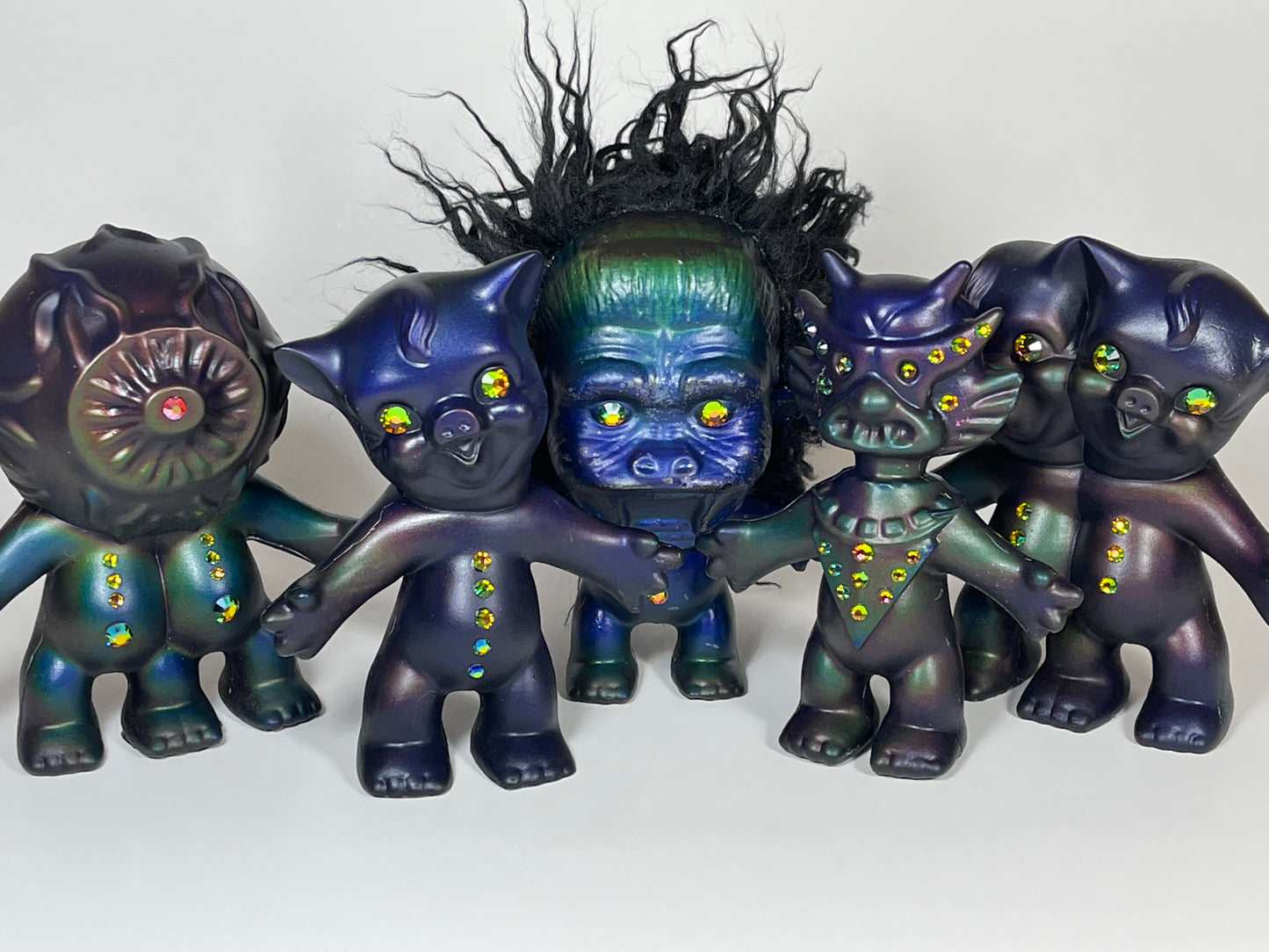 Liquid Crystal Trolls (discounted because the paint bubbled up overnight)