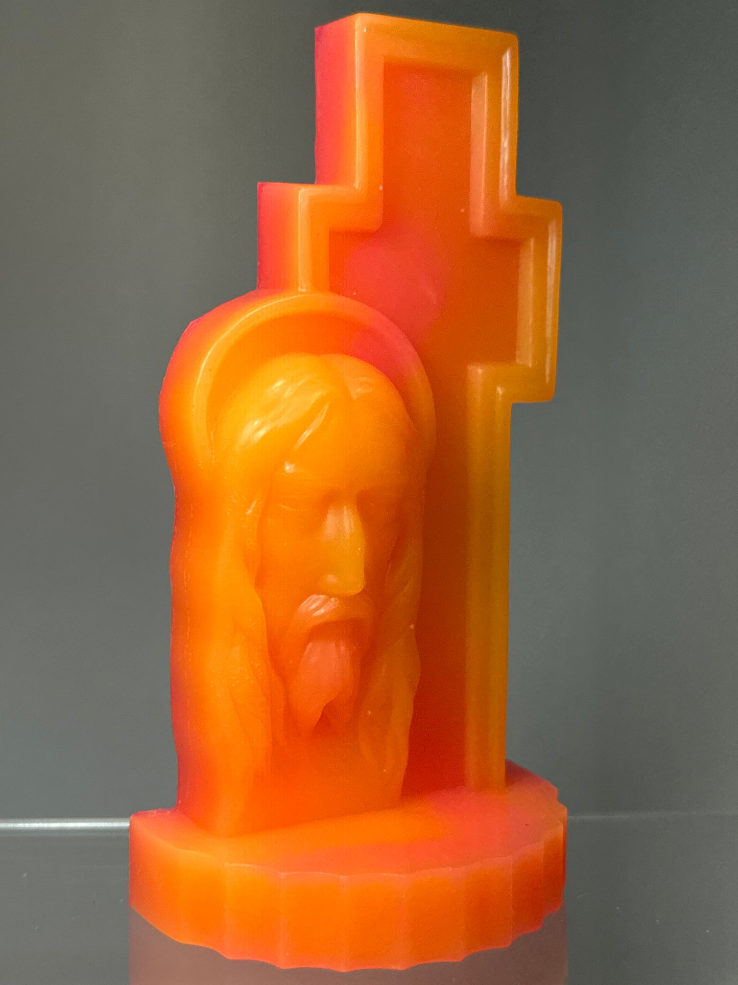 Sad Jesus: Neon Glow in the Dark Pink/Orange