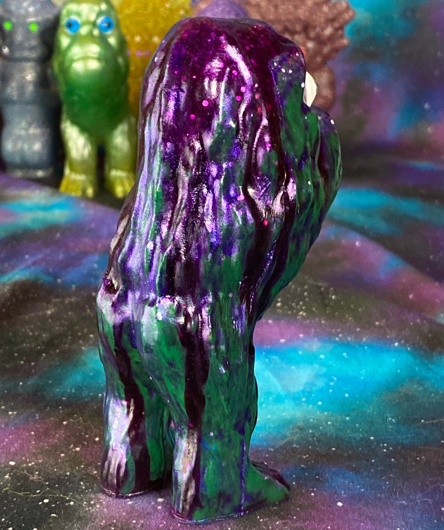 Ape Hopper: Resin Cast with Runny Purple Glitter