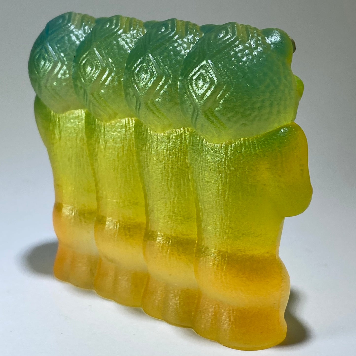 Crocodile Ape Cult, 4 Headed: green/yellow/orange
